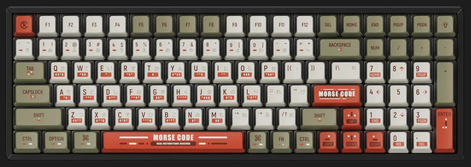 Keychron Morse Code 137 Key OEM Profile Dye Sub PBT Keycap Set - Image 16