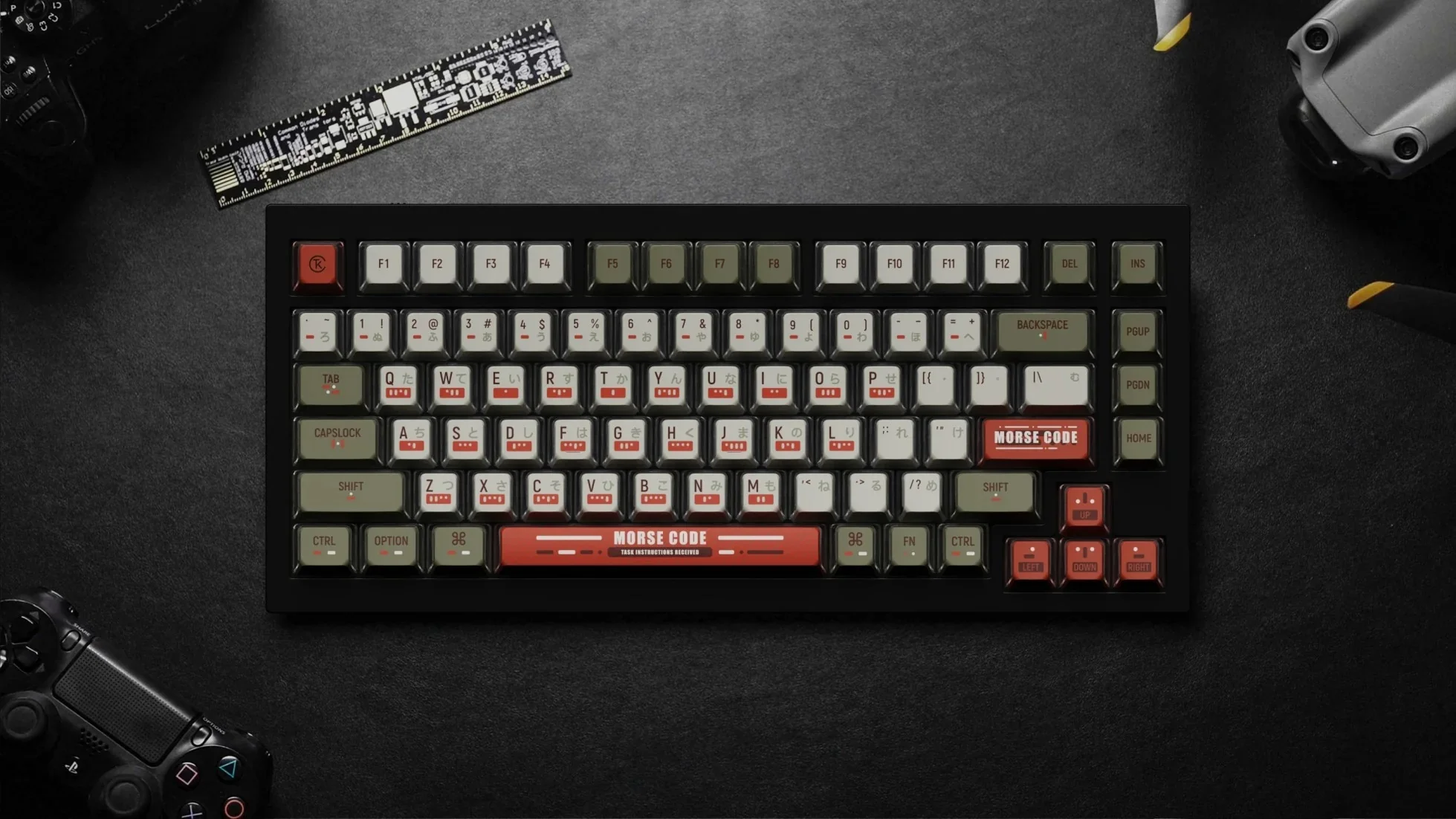 Keychron Morse Code 137 Key OEM Profile Dye Sub PBT Keycap Set - Image 4