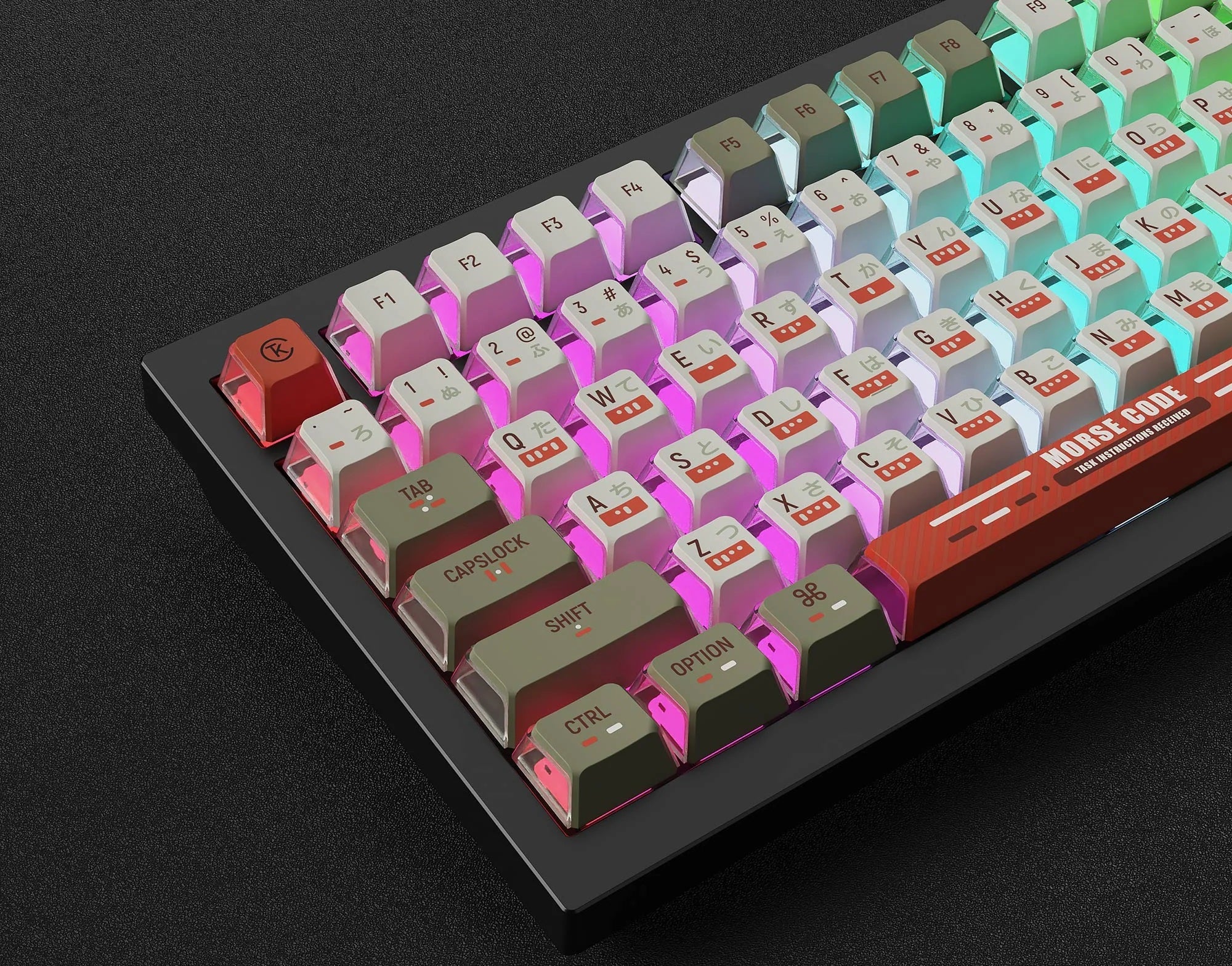Keychron Morse Code 137 Key OEM Profile Dye Sub PBT Keycap Set - Image 8