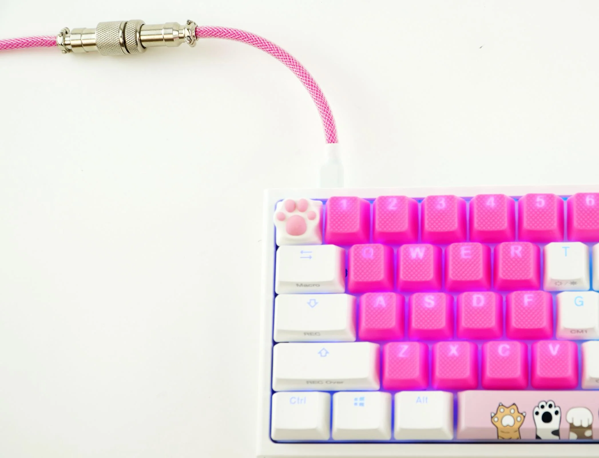 Kraken Pink Sleeved Aviator Universal USB Keyboard Cable - Image 3