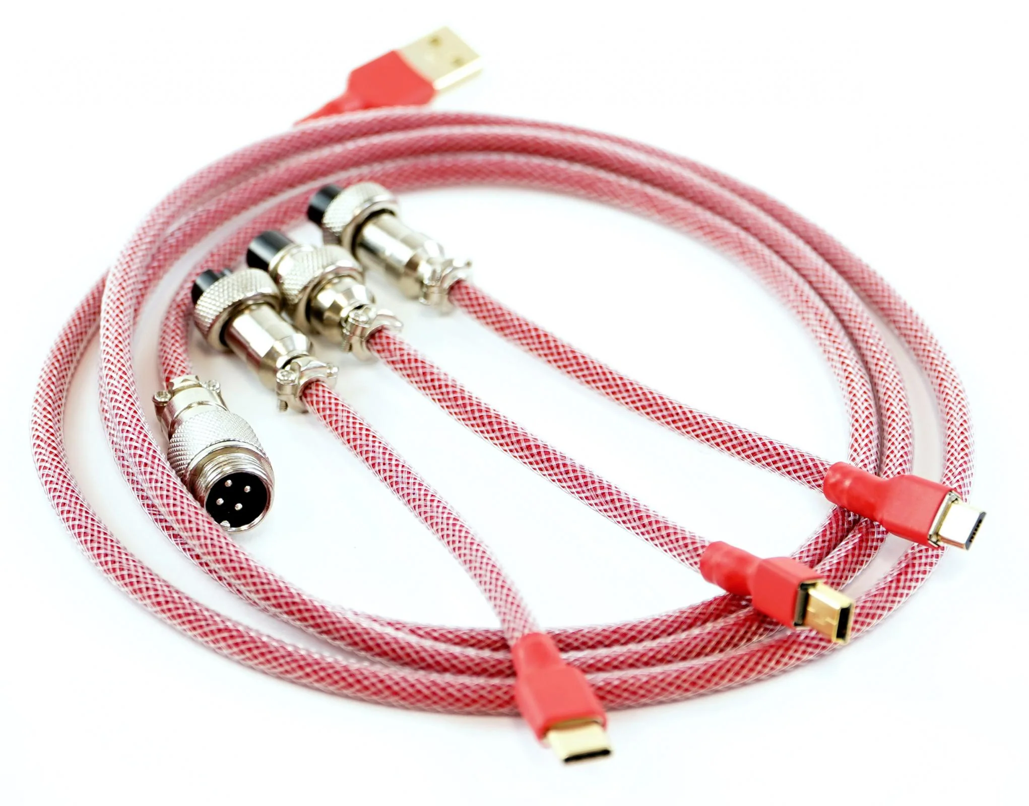 Kraken Red Sleeved Aviator Universal USB Keyboard Cable - Image 2