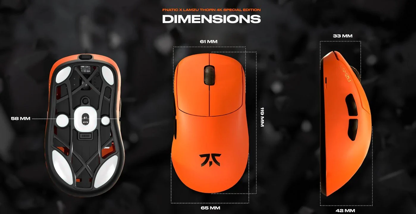 LAMZU x Fnatic Thorn 1K / 4K Wireless Mouse - Image 3