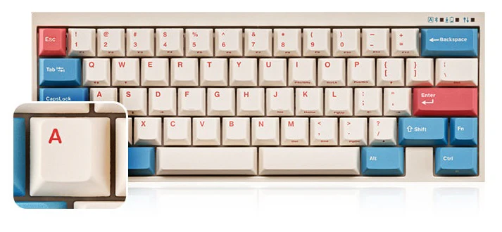 Leopold FC630MBT Coral / Blue 60% Bluetooth Mechanical Keyboard - Image 3