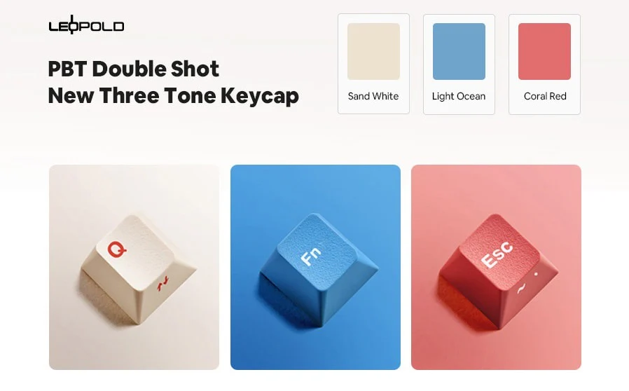 Leopold FC630MBT Coral / Blue 60% Bluetooth Mechanical Keyboard - Image 5
