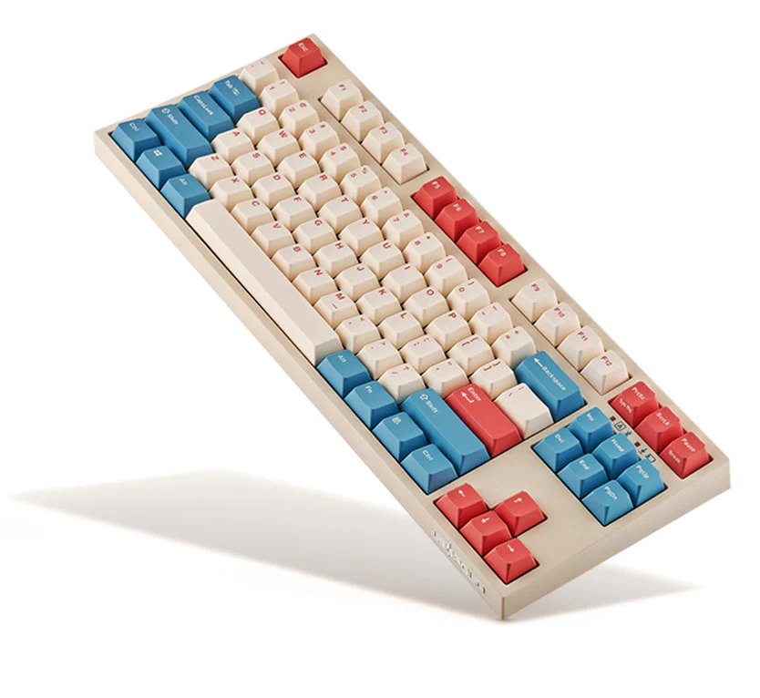 Leopold FC750RBT Coral/Blue Bluetooth TKL PD Double Shot PBT Mechanical Keyboard - Image 3