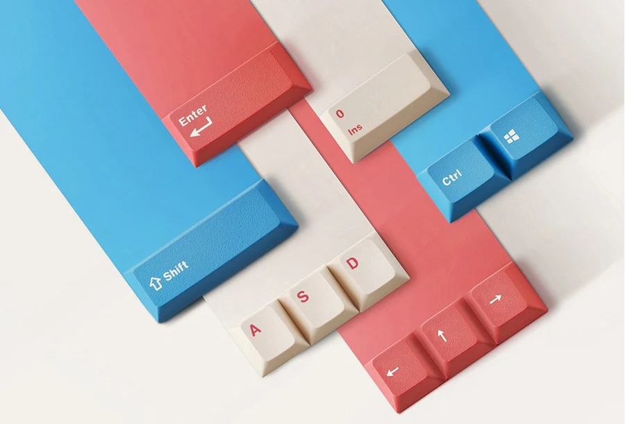 Leopold FC900RBT V2 Coral / Blue Wireless Keyboard - Image 5