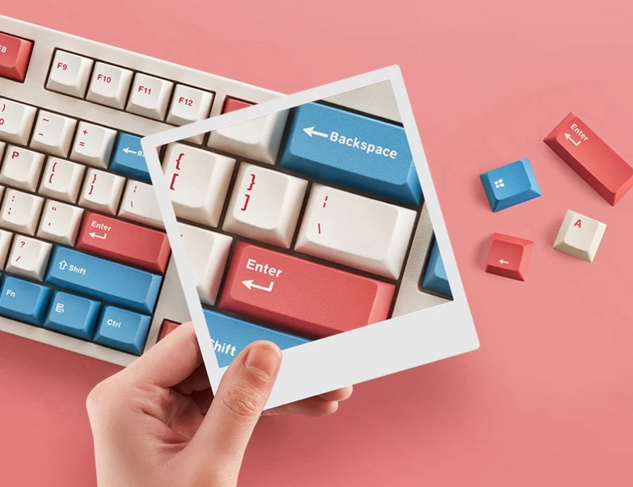 Leopold FC900RBT V2 Coral / Blue Wireless Keyboard - Image 7