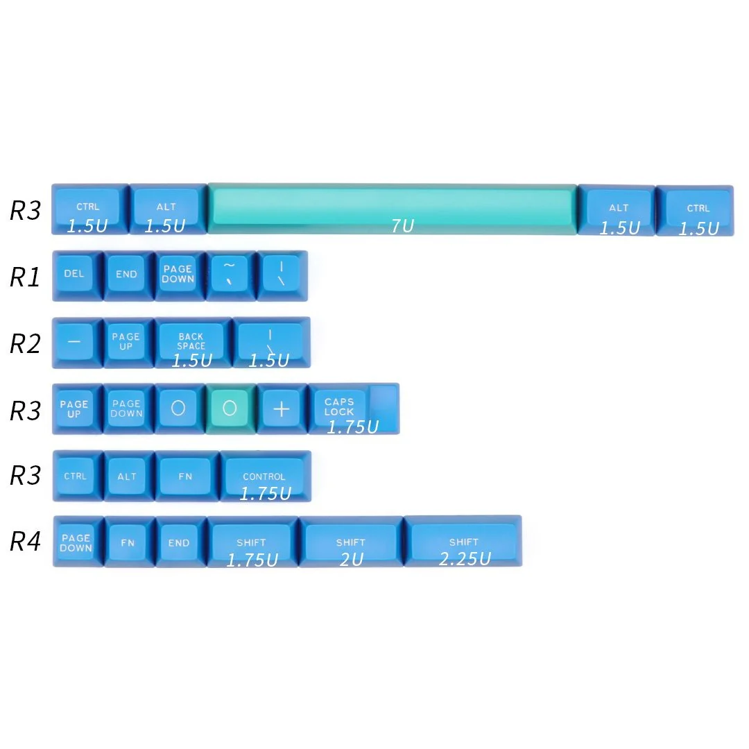 Maxkey Deep Blue 127 Key SA Profile Double Shot ABS Keycap Set - Image 6