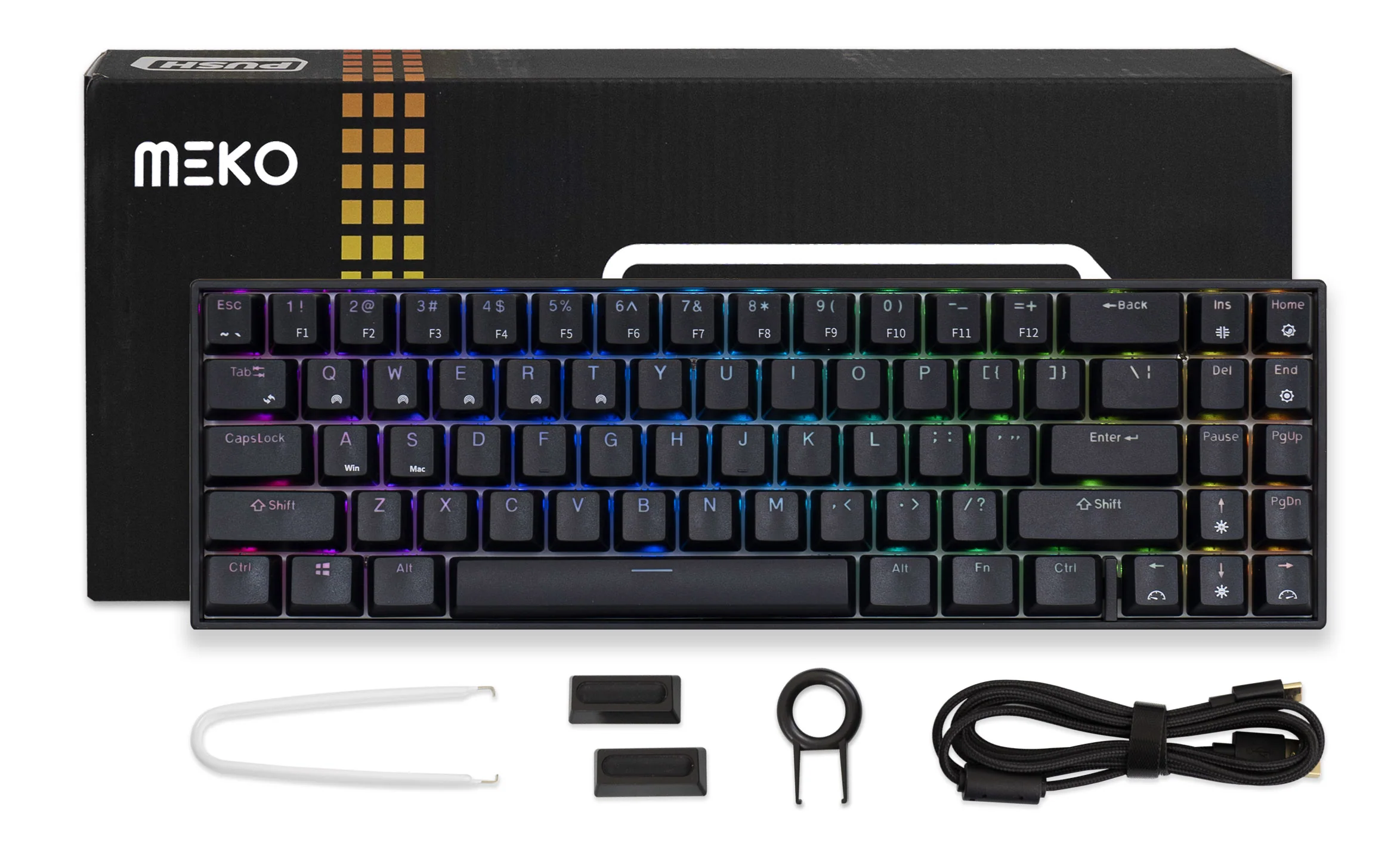 Meko Push 65% Hotswap Bluetooth RGB Double Shot ABS Mechanical Keyboard - Image 5