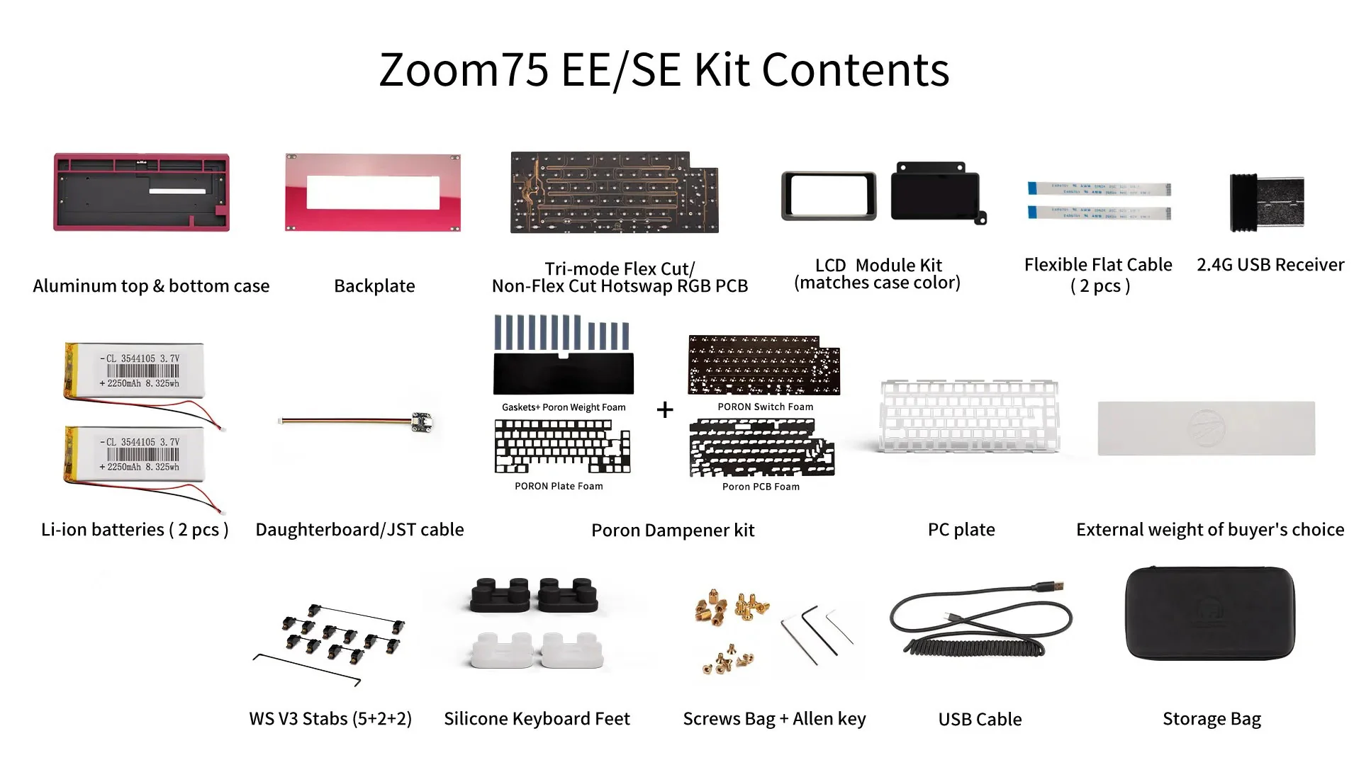 Meletrix Zoom75 Special Edition Aluminum Barebones 75% Hotswap Wireless RGB Flex Cut PCB DIY Keyboard Kit - Image 4