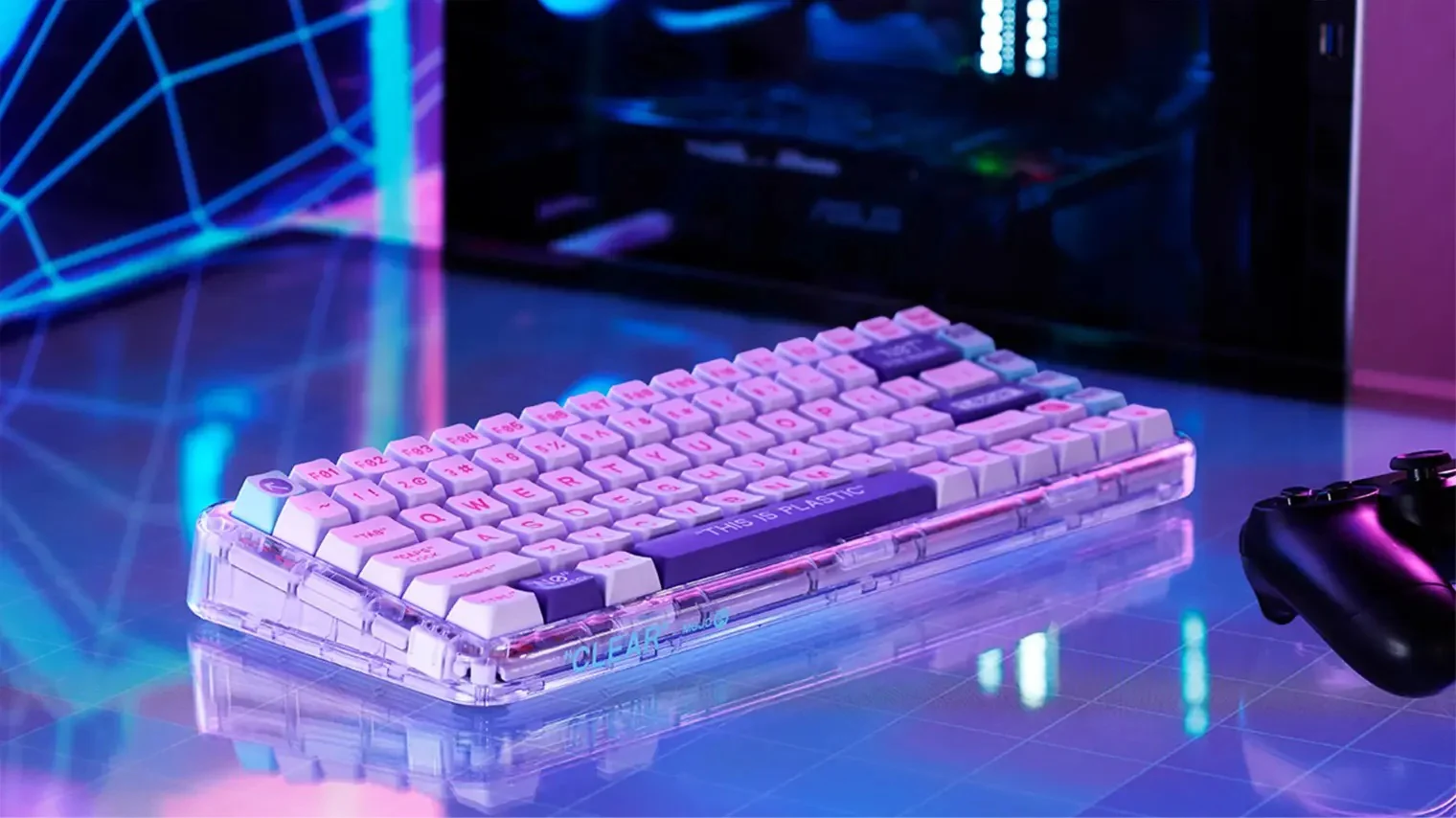 MelGeek Mojo84 Vaporwave 75% Hotswap Wireless RGB Mechanical Keyboard - Image 11