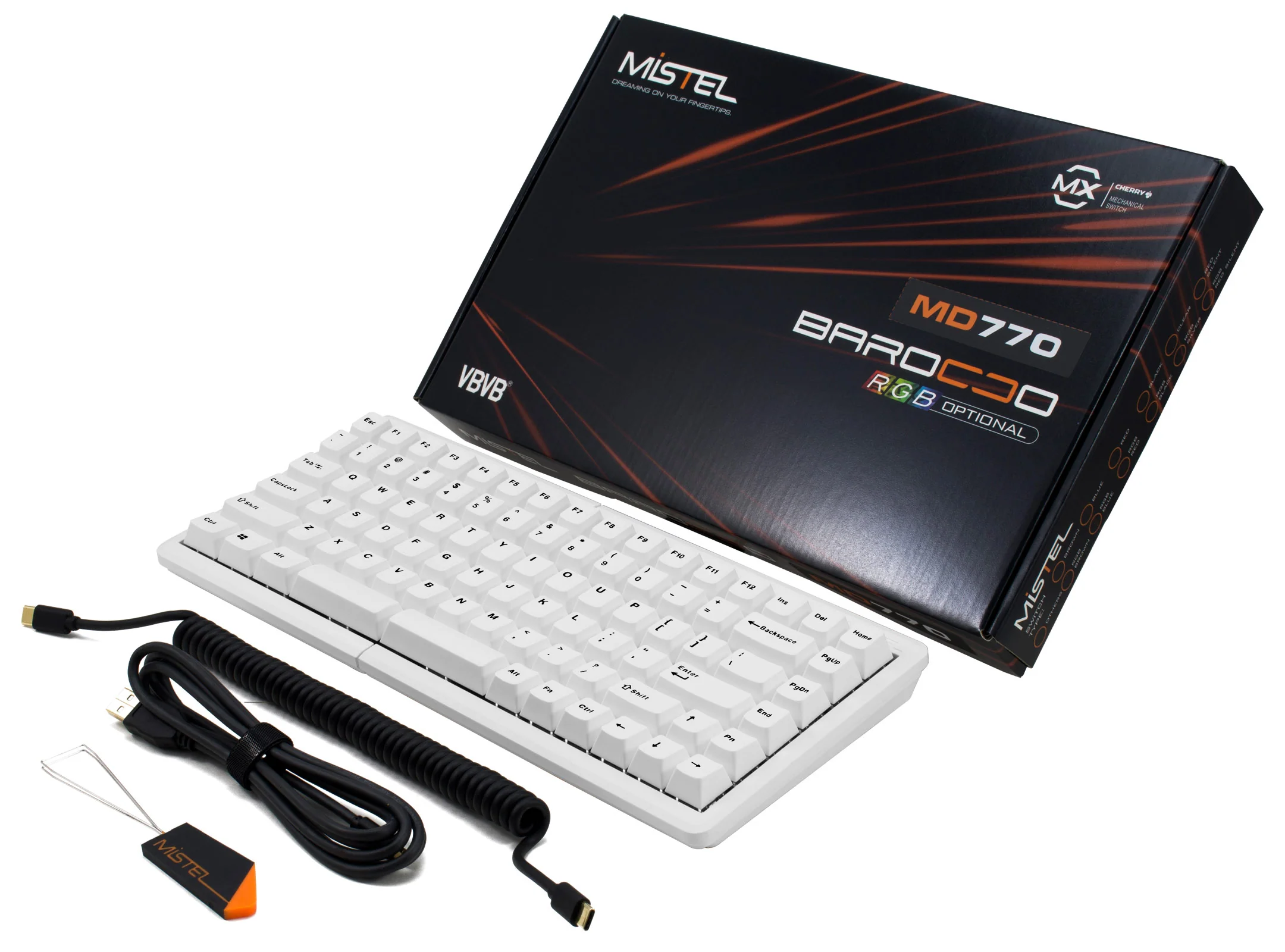 Mistel MD770 White 75% RGB Double Shot PBT Mechanical Keyboard - Image 8