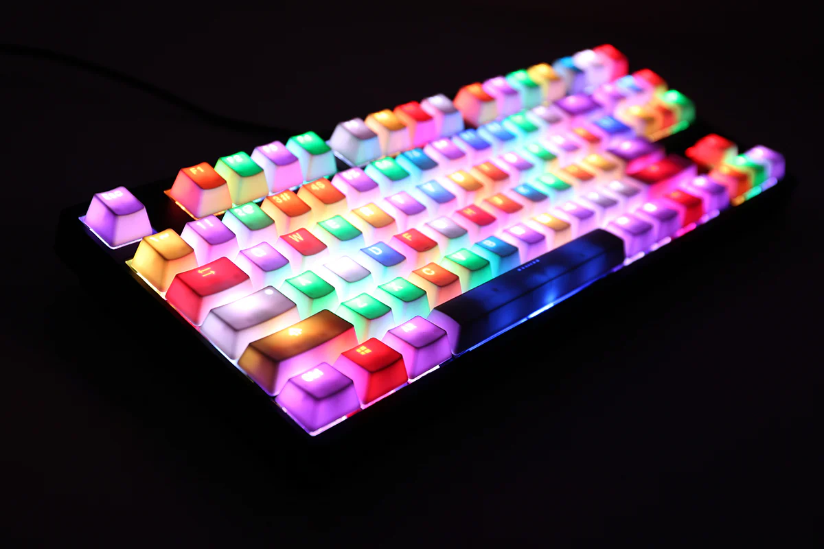 MK Disco White RGB LED TKL Double Shot PBT Mechanical Keyboard - Image 5
