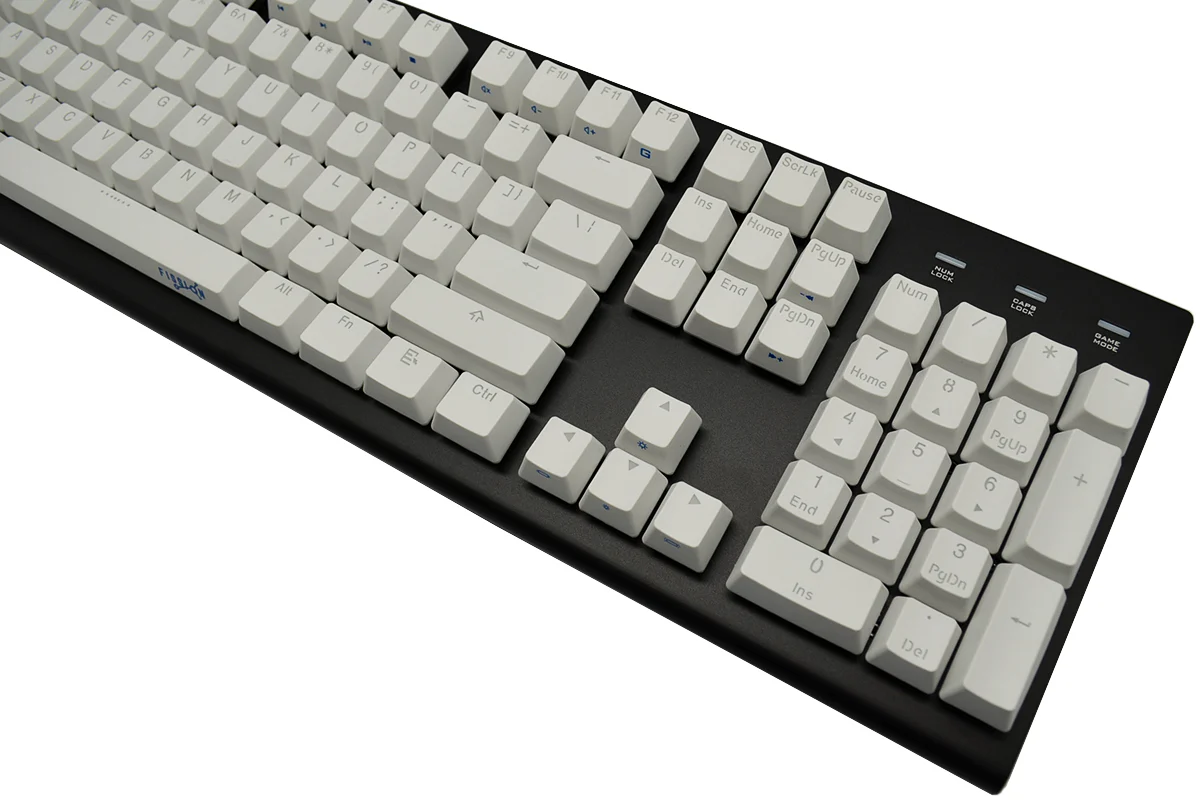 MK Fission White Keycaps White LED Double Shot PBT Mechanical Keyboard - Image 2
