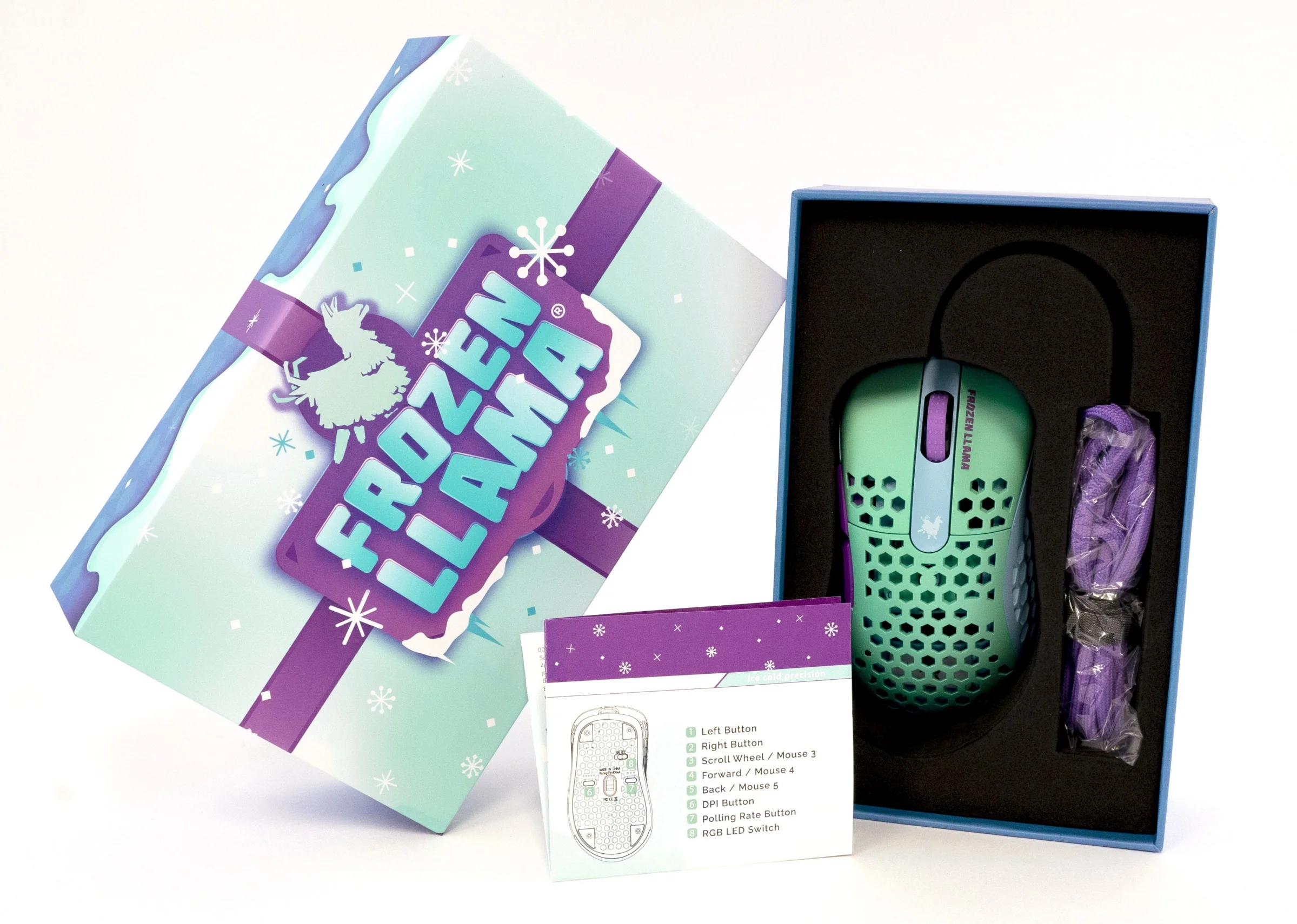 MK Frozen Llama Mouse 67g Lightweight Gaming 3389 Pixart RGB GM 8.0 - Image 16