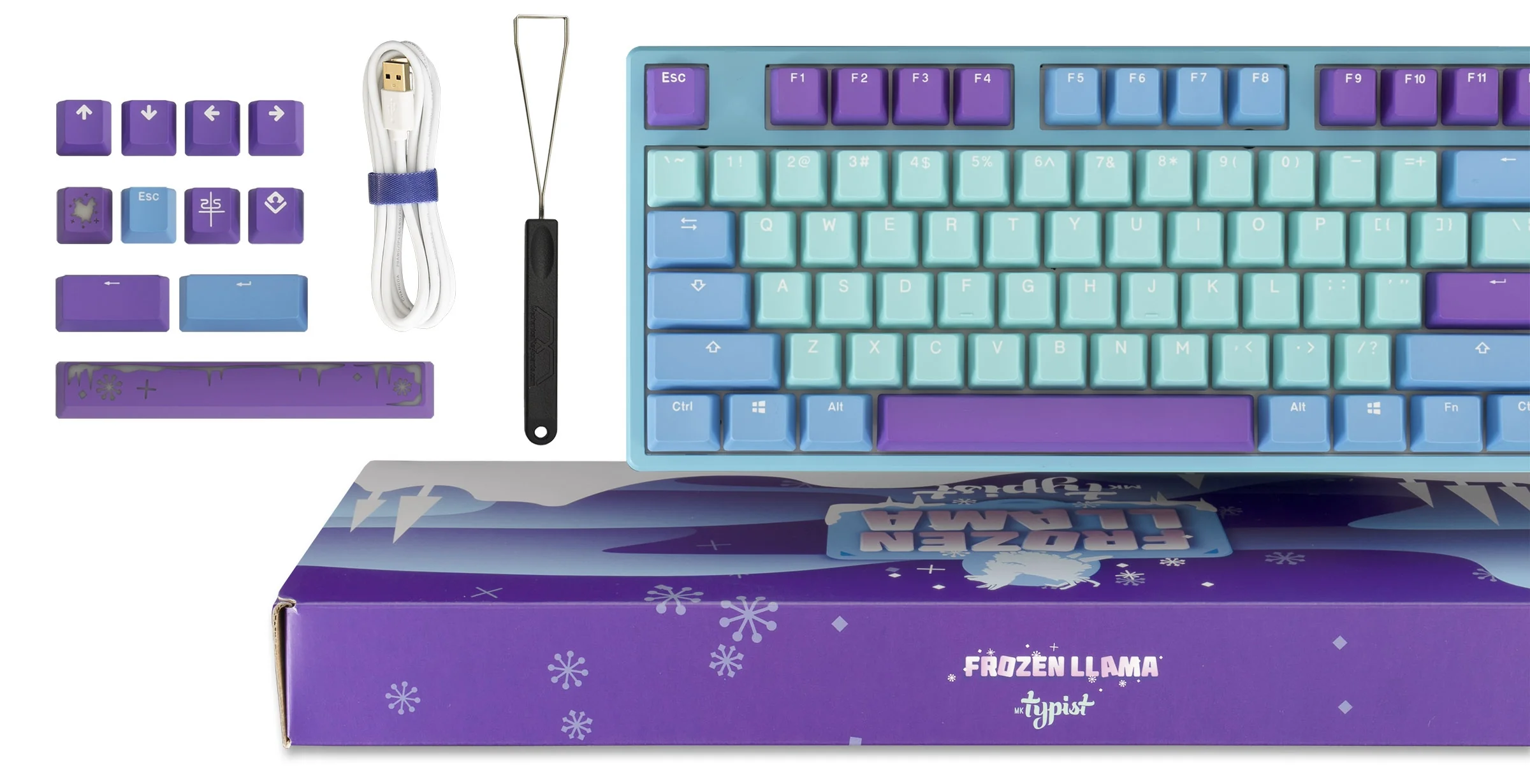 MK Frozen Llama Typist RGB LED Double Shot PBT Limited Mechanical Keyboard - Image 7