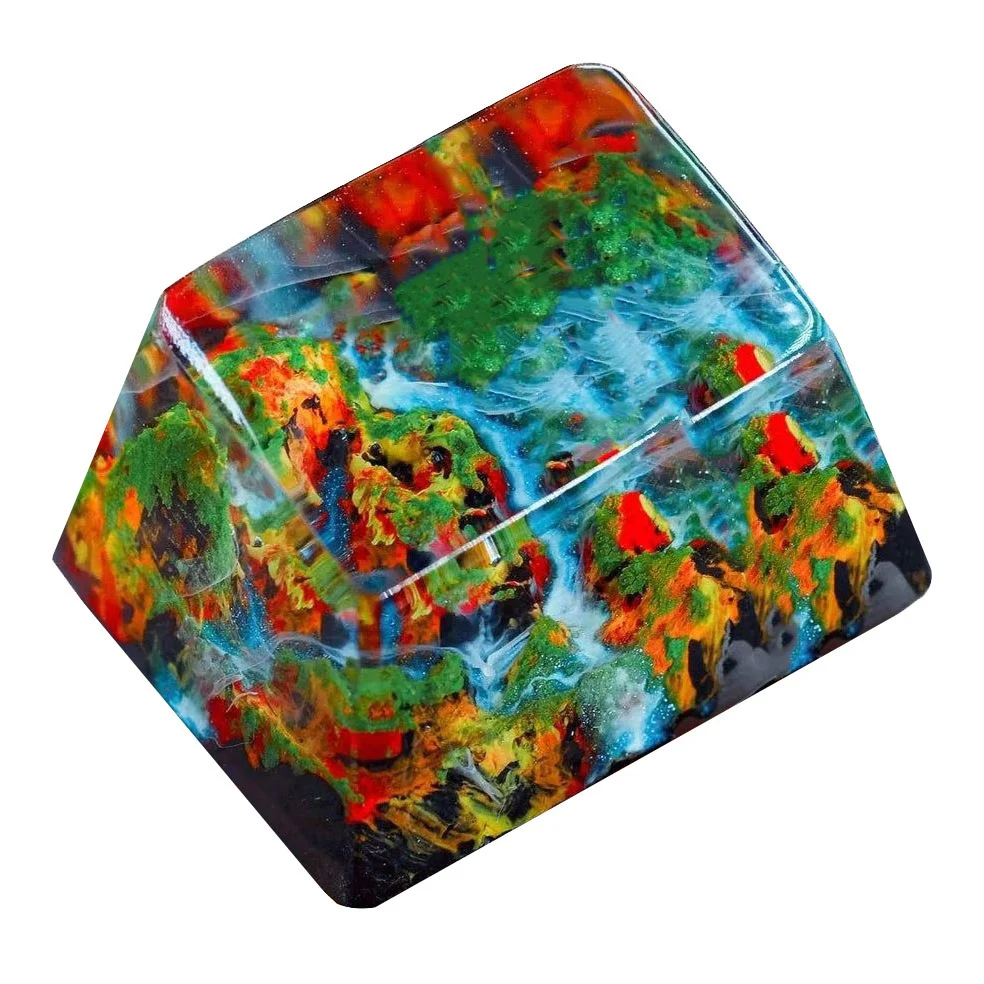 Resixteen Autumn Control Wood & Resin 1.25u OEM Artisan Keycap