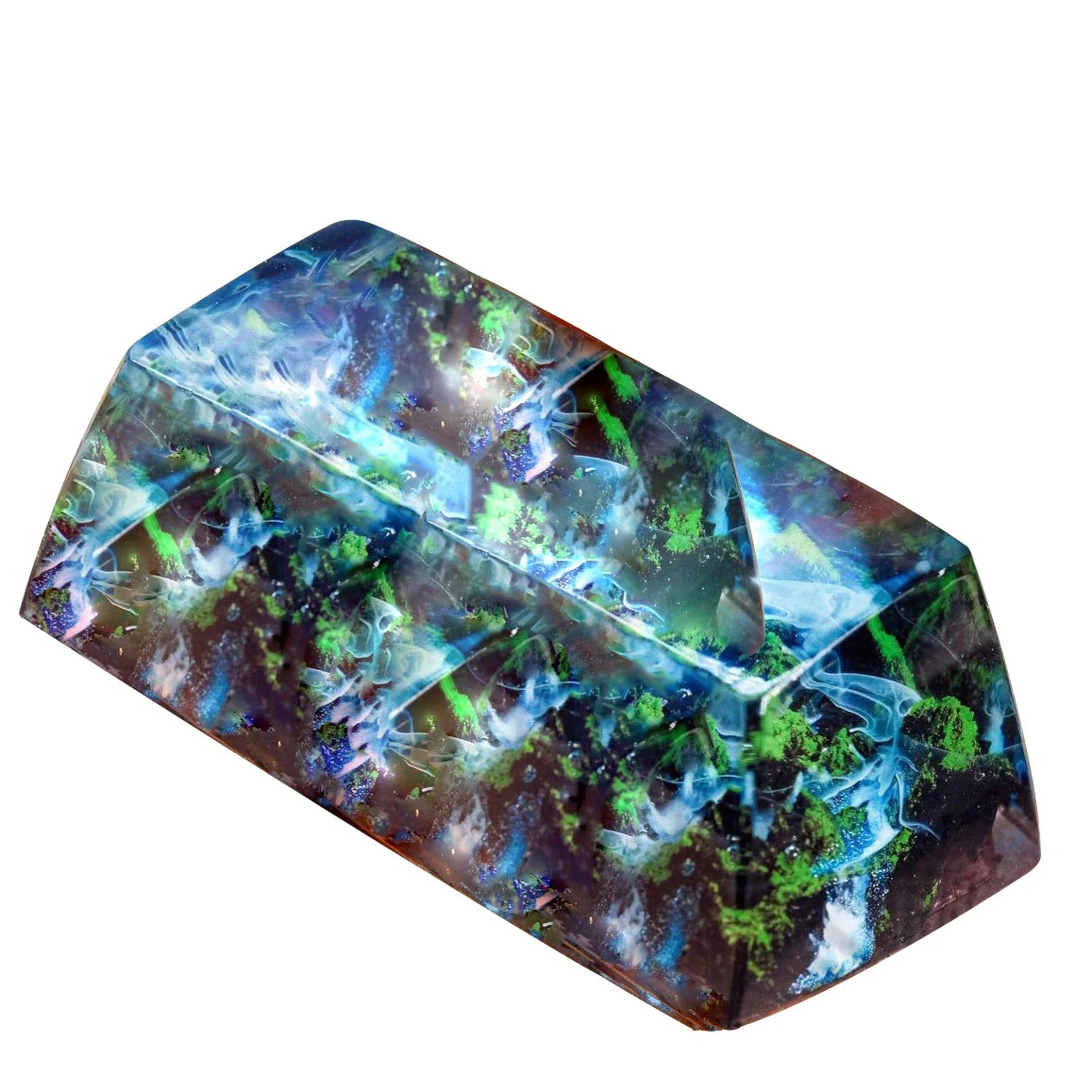Resixteen Green Backspace Wood & Resin 2u SA Artisan Keycap