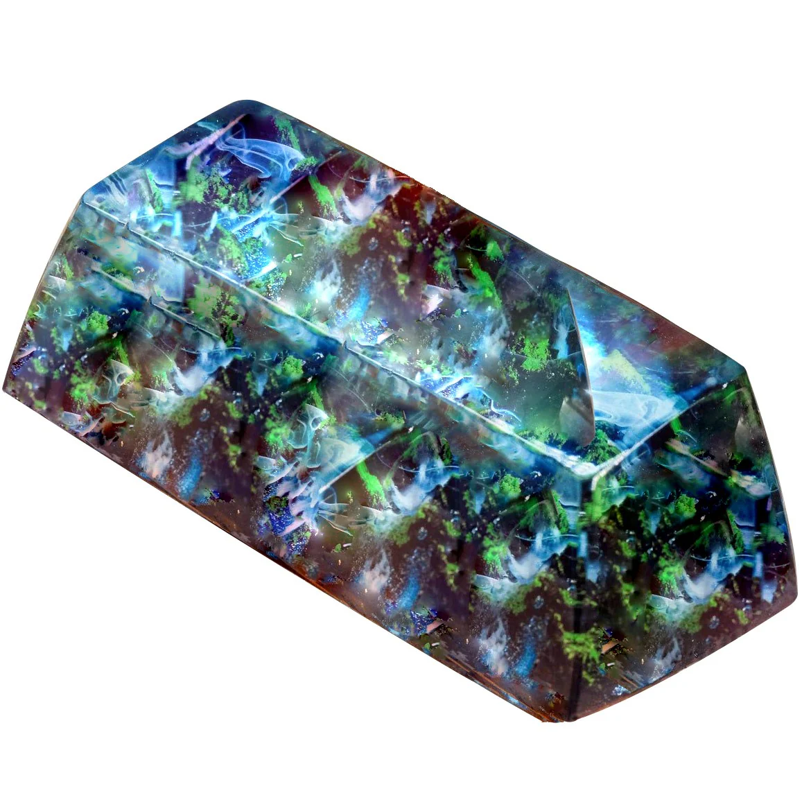 Resixteen Green Enter Wood & Resin 2.25u SA Artisan Keycap