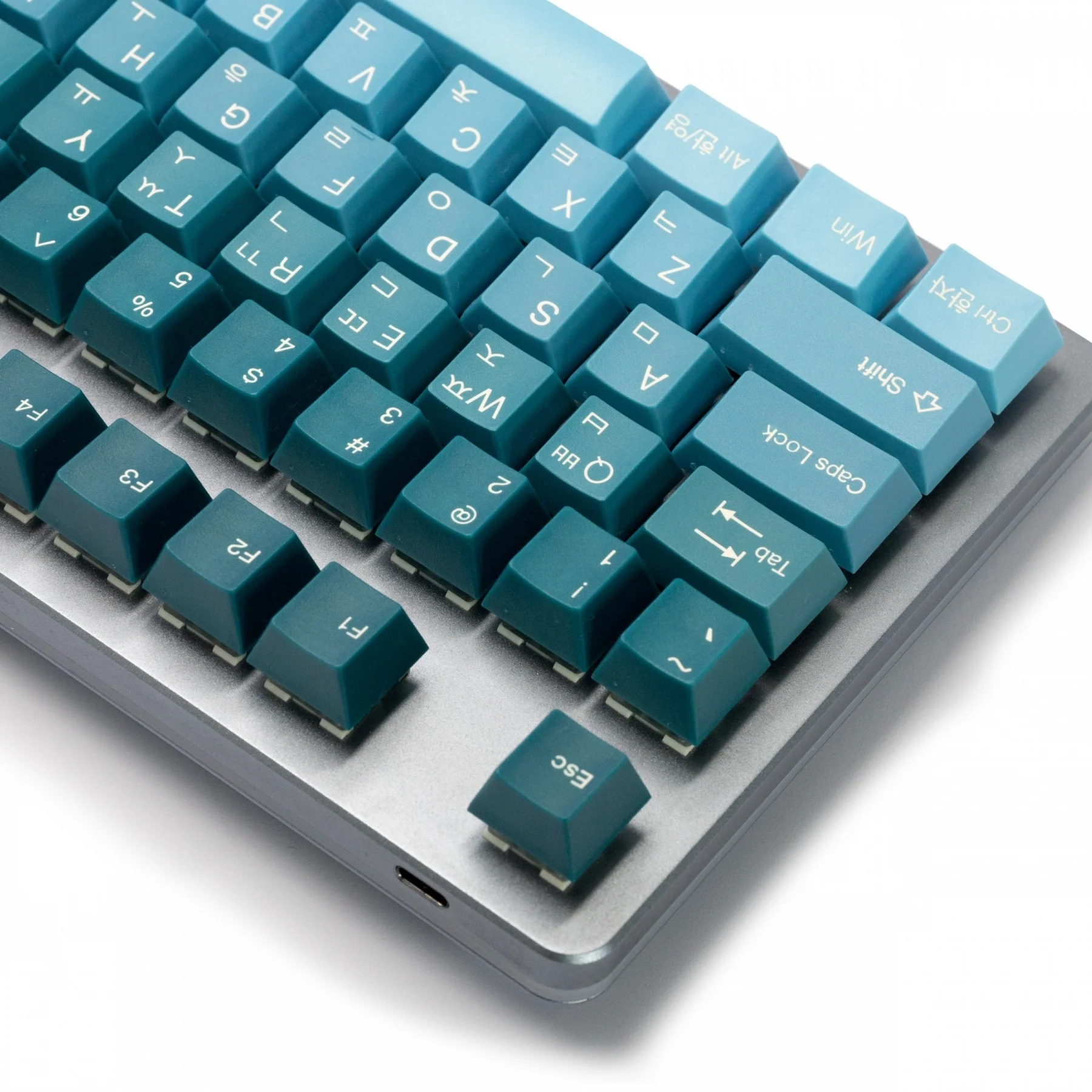 Tai-Hao Pine Green Gradient Hangul & English 117 Key Cubic Profile Double Shot ABS Keycap Set - Image 4