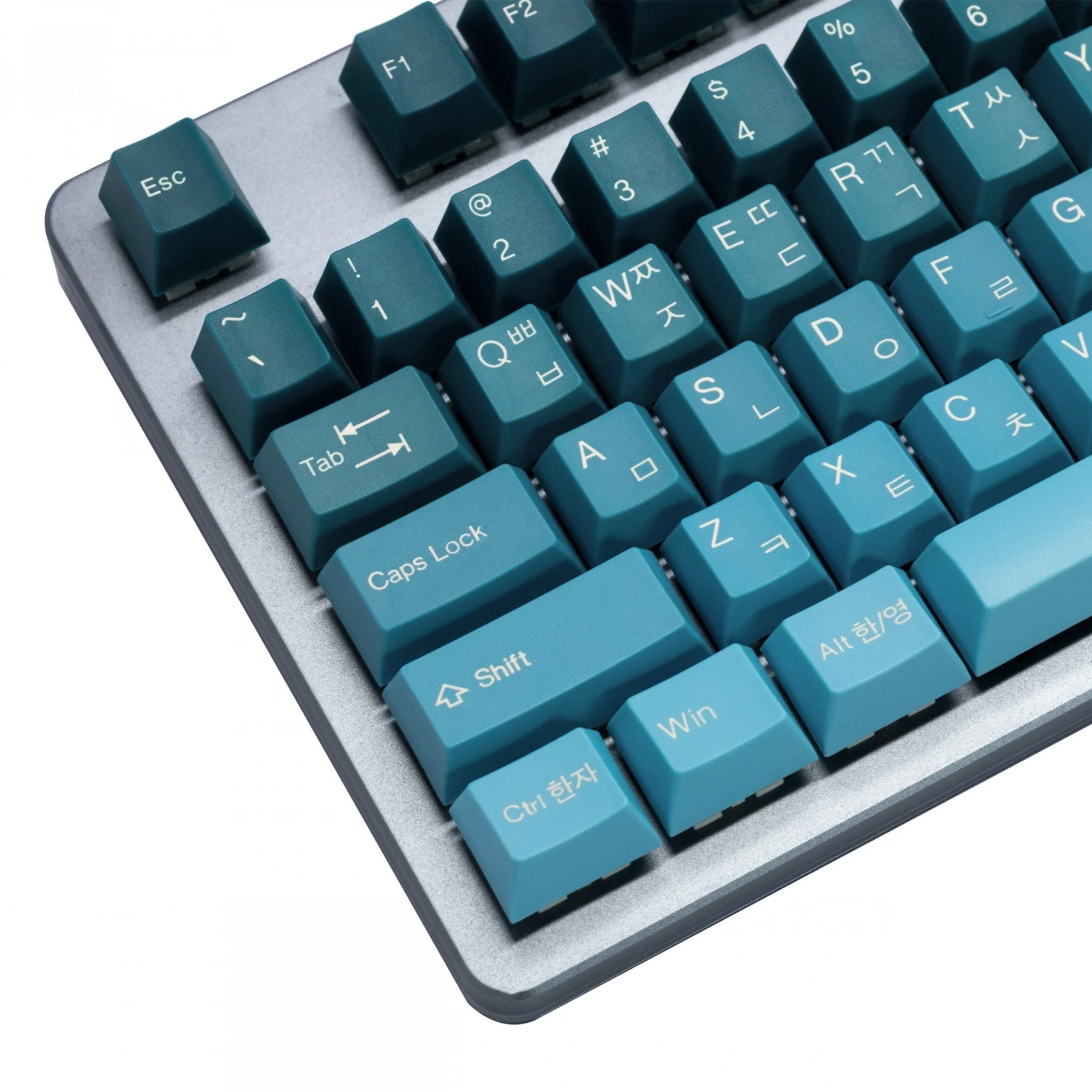 Tai-Hao Pine Green Gradient Hangul & English 117 Key Cubic Profile Double Shot ABS Keycap Set - Image 5