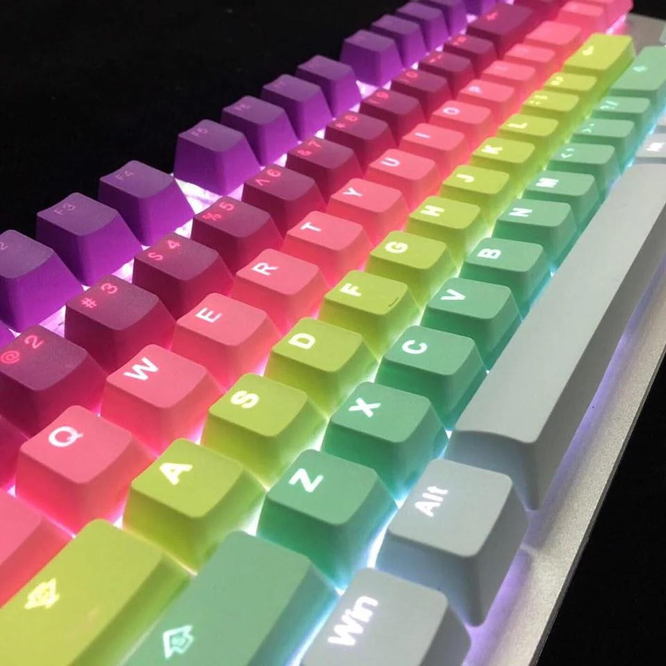 Tai-Hao Rainbow Sherbet Backlit 121 Key OEM Profile Double Shot PBT Keycap Set - Image 2