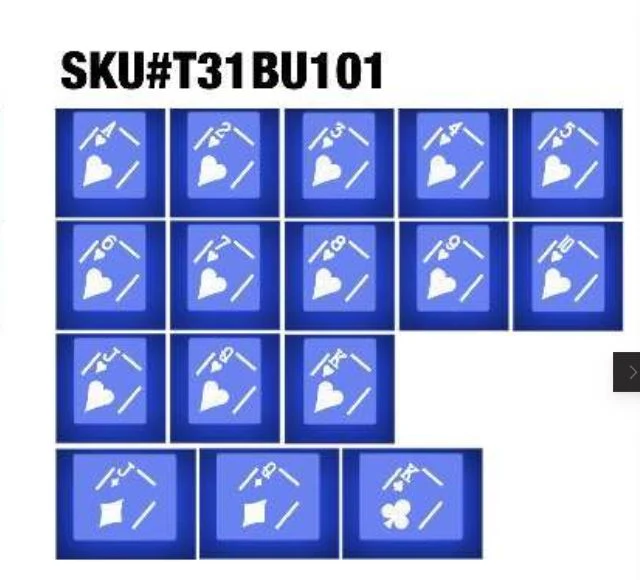 Tai-Hao Blue Playing Cards 16-Key Cubic Profile Double Shot ABS Translucent Keycap Set - Image 2