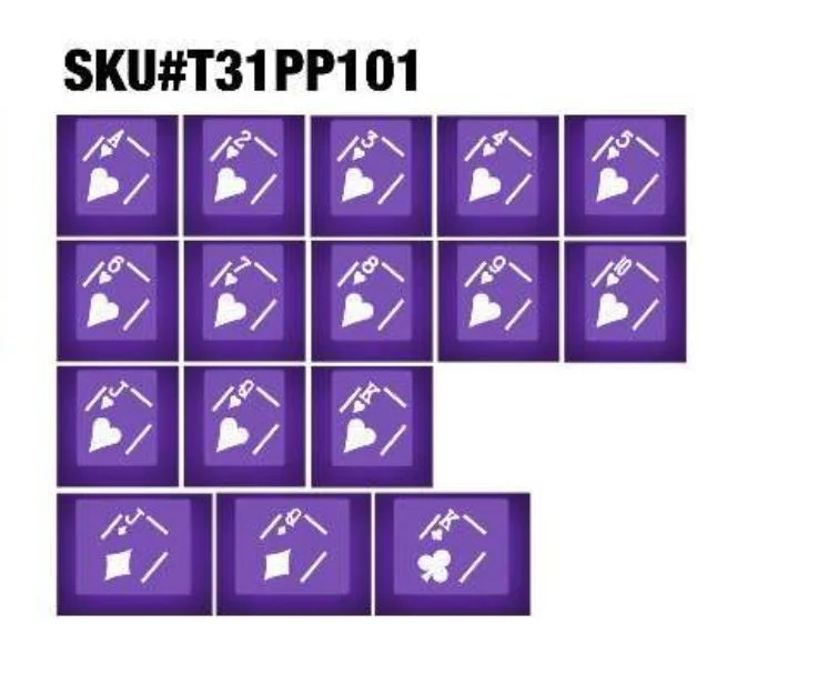 Tai-Hao Purple Playing Cards 16-Key Cubic Profile Double Shot ABS Translucent Keycap Set - Image 2