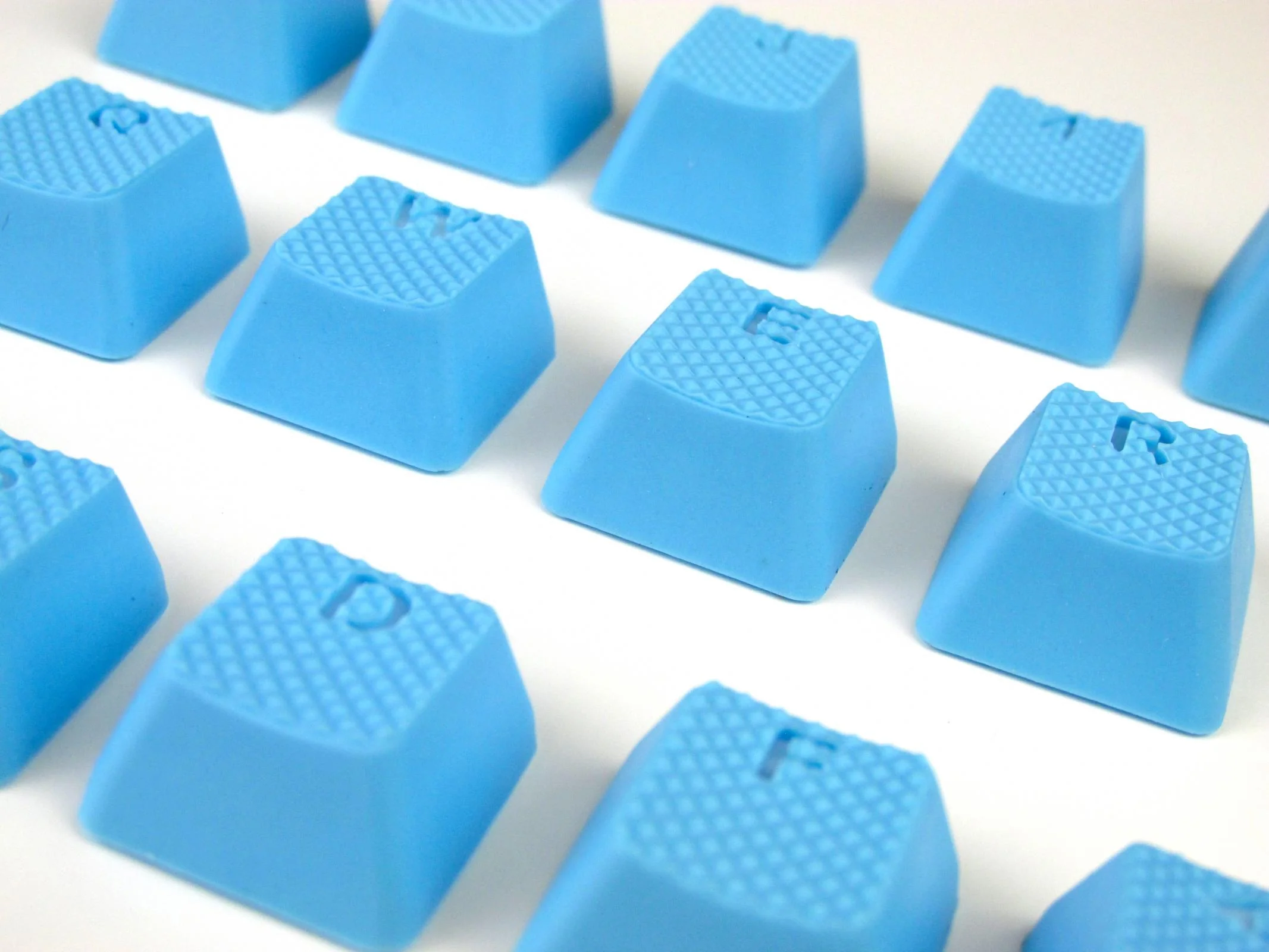 Tai-Hao Neon Blue Backlit 18 Key OEM Profile Double Shot TPR Rubber Keycap Set - Image 3
