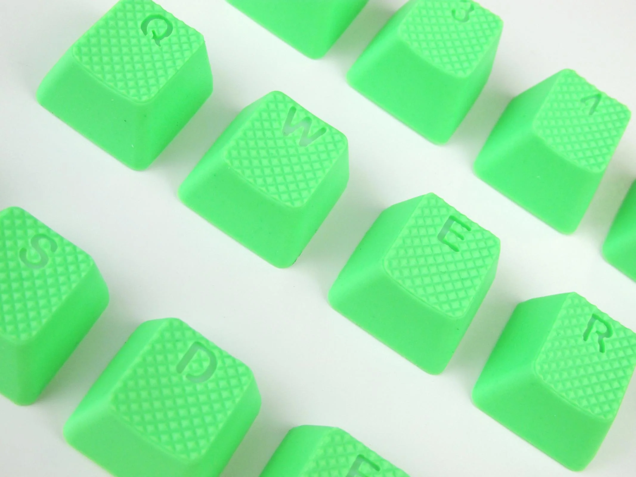 Tai-Hao Neon Green Backlit 18 Key OEM Profile Double Shot TPR Rubber Keycap Set - Image 3