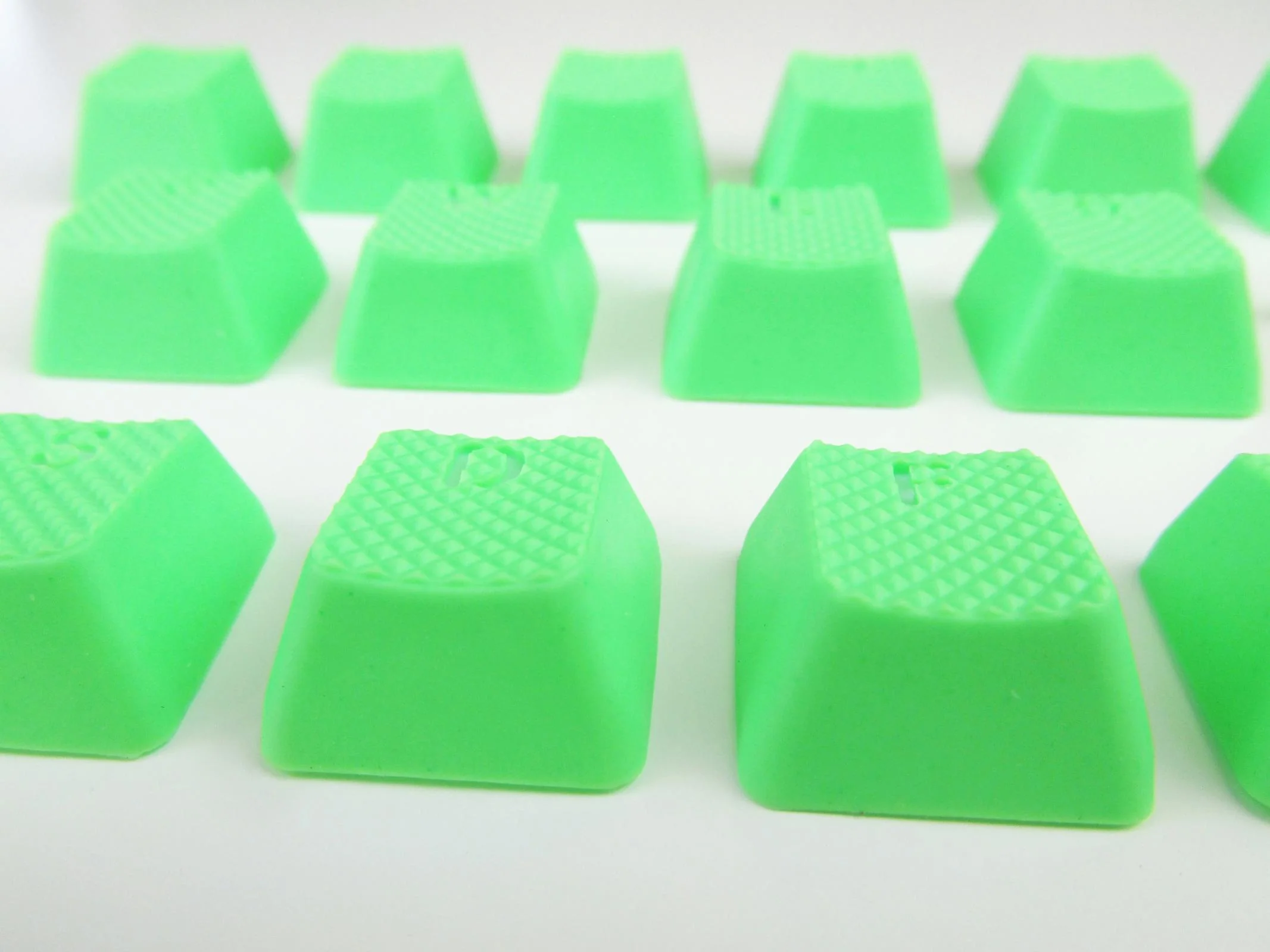Tai-Hao Neon Green Backlit 18 Key OEM Profile Double Shot TPR Rubber Keycap Set - Image 5