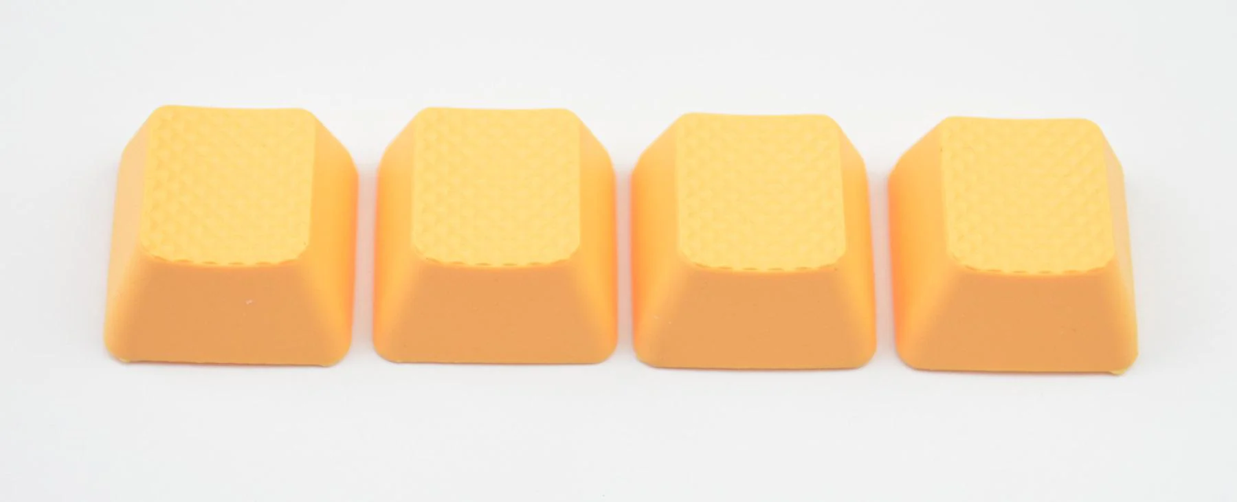 Tai-Hao Neon Orange Row 2 Blank 4 Key OEM Profile TPR Rubber Keycap Set - Image 3