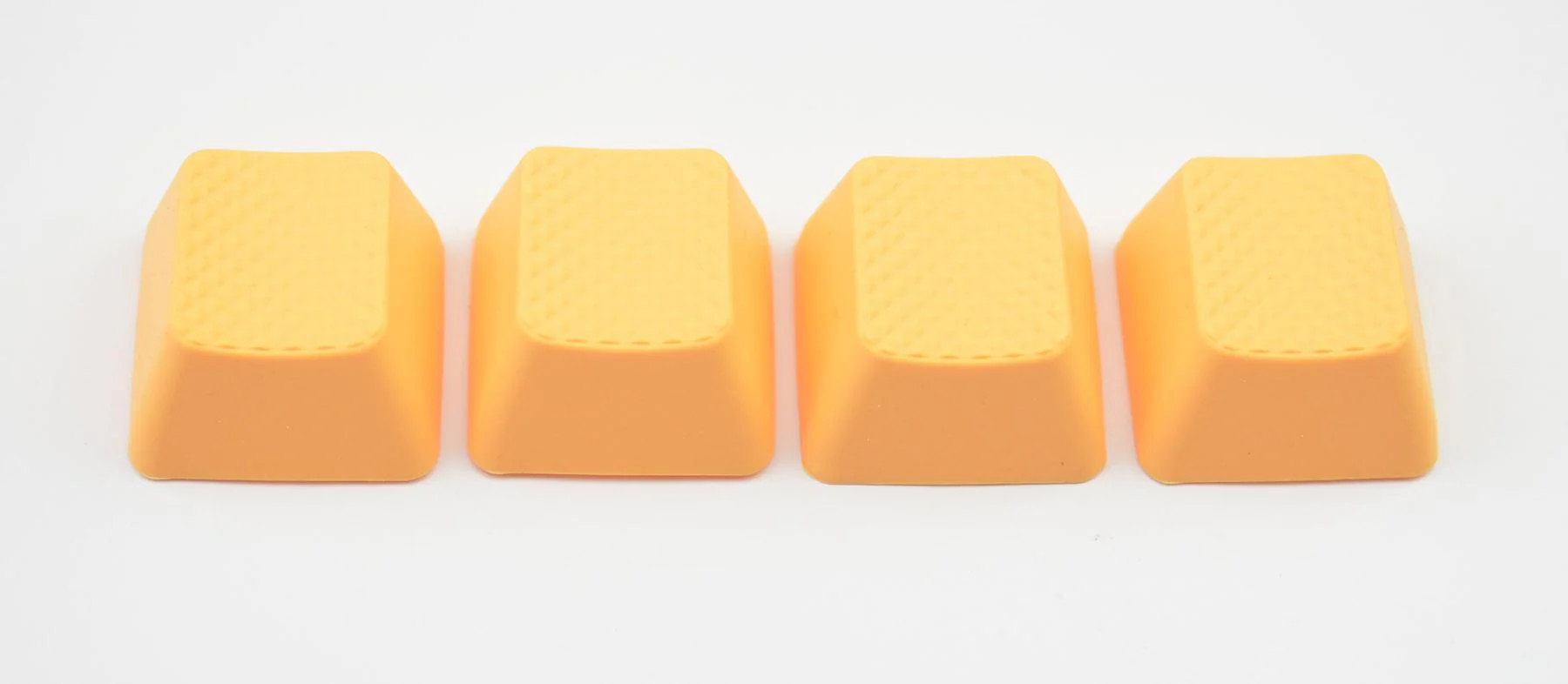 Tai-Hao Neon Orange Row 3 Blank 4 Key OEM Profile TPR Rubber Keycap Set - Image 3