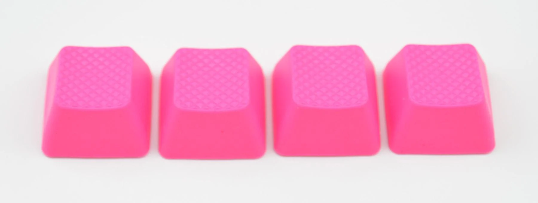 Tai-Hao Neon Pink Row 1 Blank 4 Key OEM Profile TPR Rubber Keycap Set - Image 3