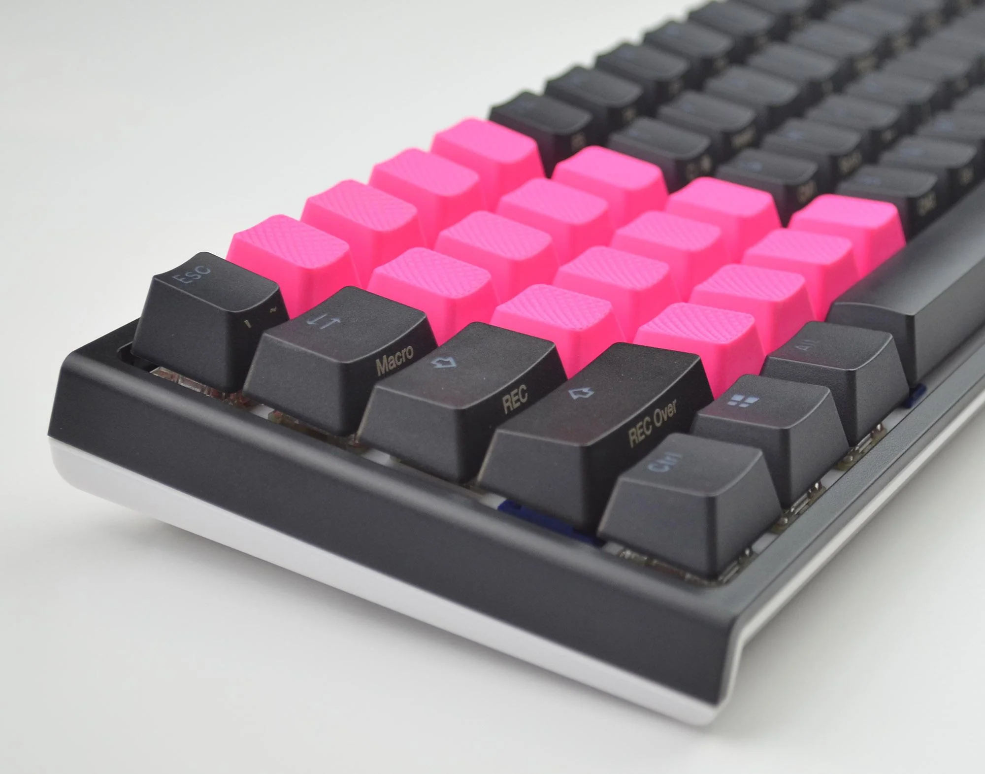 Tai-Hao Neon Pink Row 3 Blank 4 Key OEM Profile TPR Rubber Keycap Set - Image 4