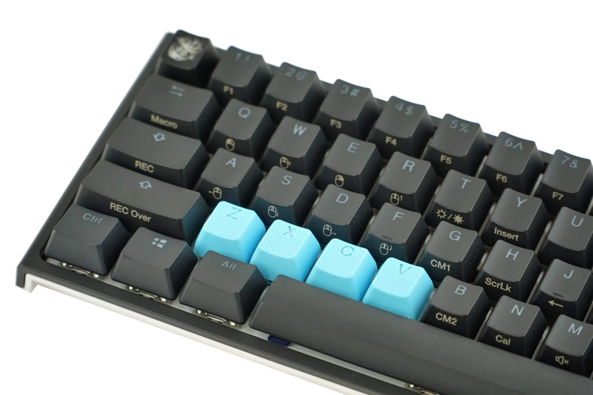 Tai-Hao Neon Blue Row 1 Backlit 4 Key OEM Profile TPR Rubber Keycap Set