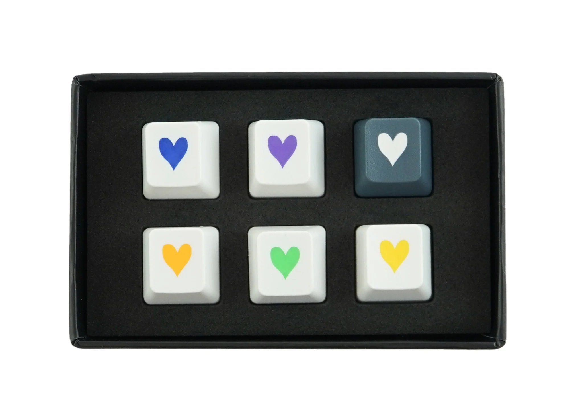 Tai-Hao Grey Heart 6 Key OEM Profile ABS Keycap Set