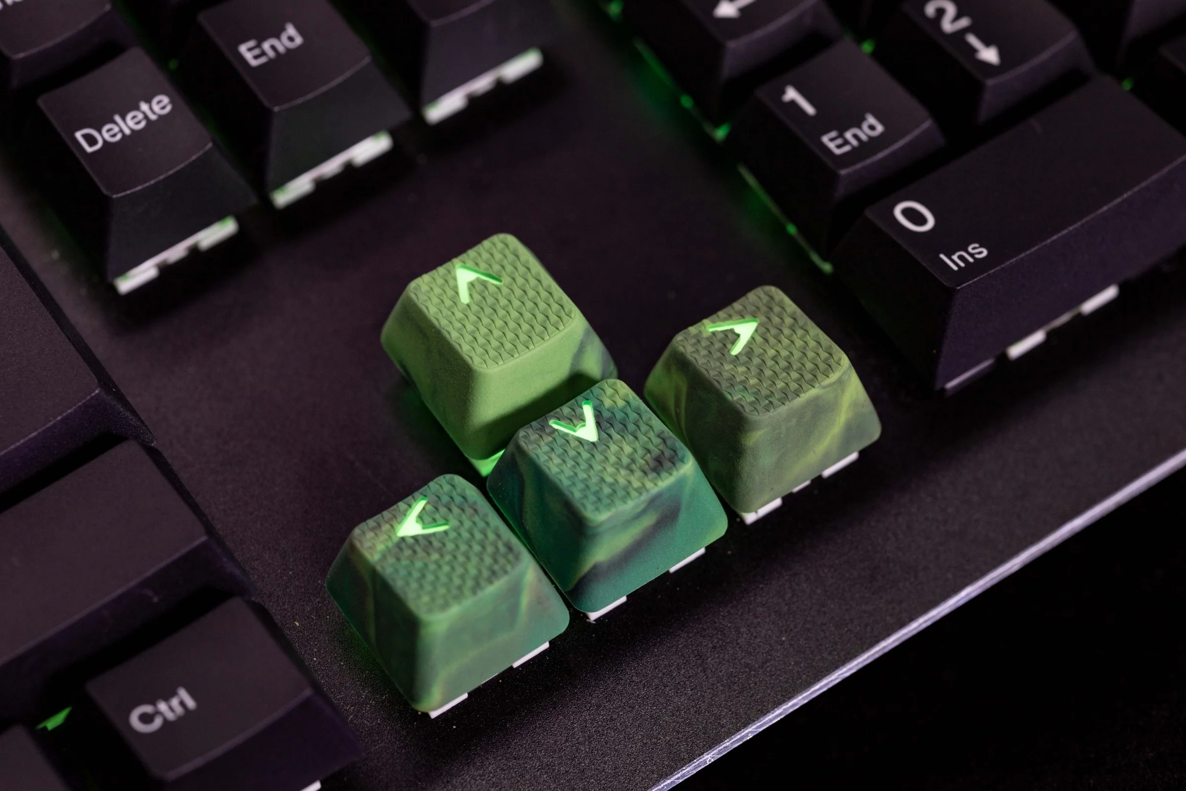Tai-Hao Green Camo 23 Key OEM Profile TPR Rubberized Gaming Backlit Keycap Set - Image 4