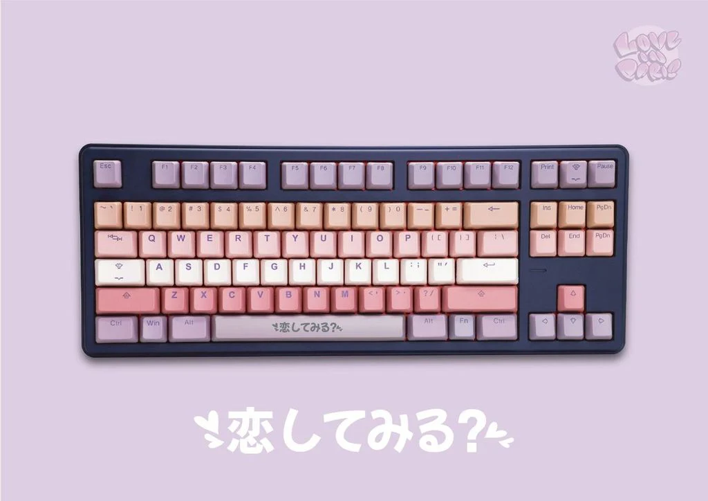 Tai-Hao Love in Paris 150 Key OEM Profile Double Shot PBT Backlit Keycap Set with Matching Desk Mat - Image 4