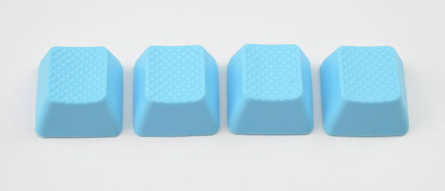 Tai-Hao Neon Blue Row 3 Blank 4 Key OEM Profile TPR Rubber Keycap Set - Image 3