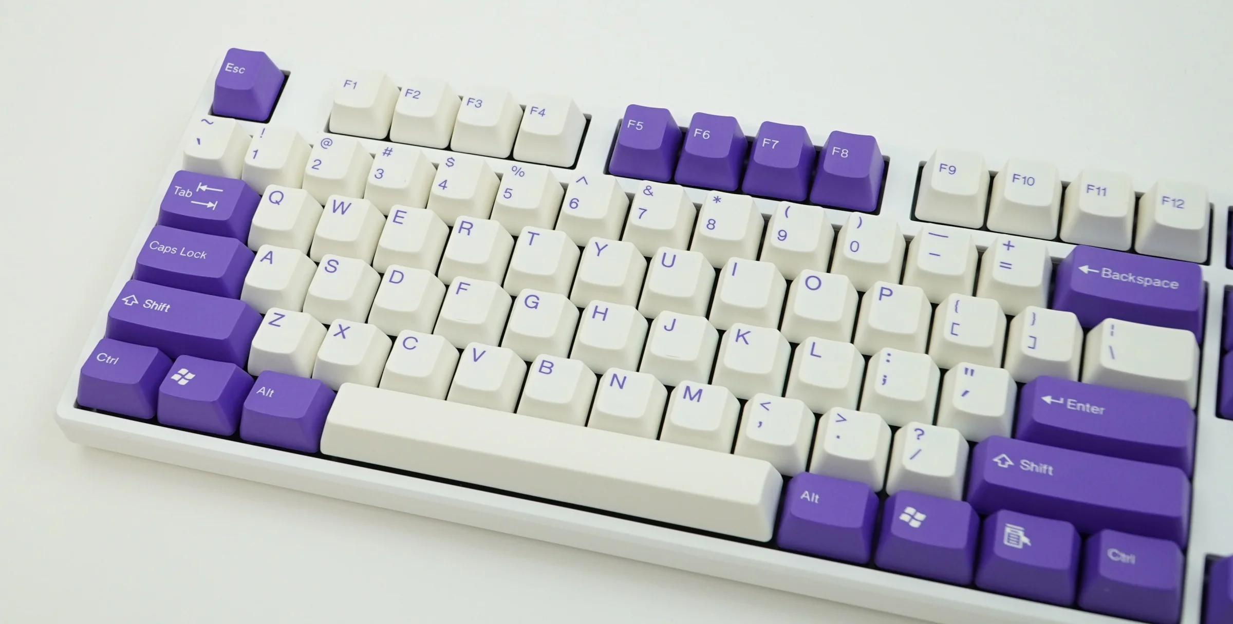 Tai-Hao White / Purple 104 Key OEM Profile Double Shot ABS Keycap Set - Image 2