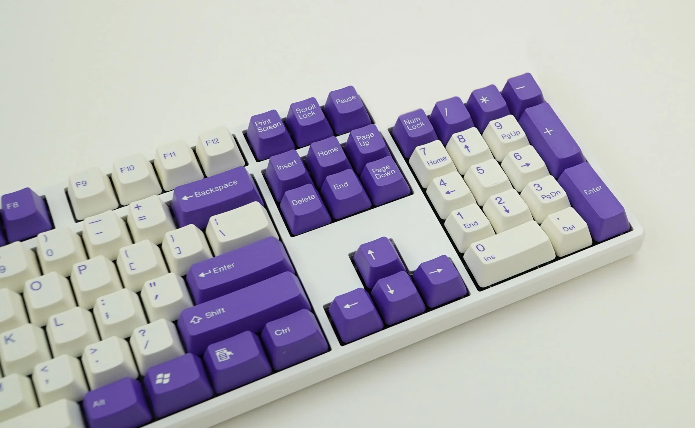 Tai-Hao White / Purple 104 Key OEM Profile Double Shot ABS Keycap Set - Image 3