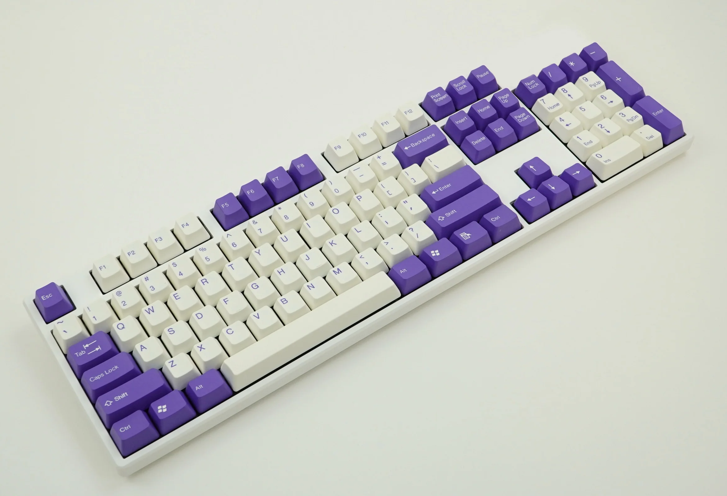 Tai-Hao White / Purple 104 Key OEM Profile Double Shot ABS Keycap Set - Image 4