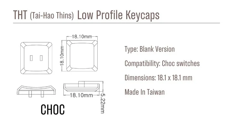 Tai-Hao White THT Backlit 65 Key Double Shot PBT Low Profile Keycap Set - Image 6