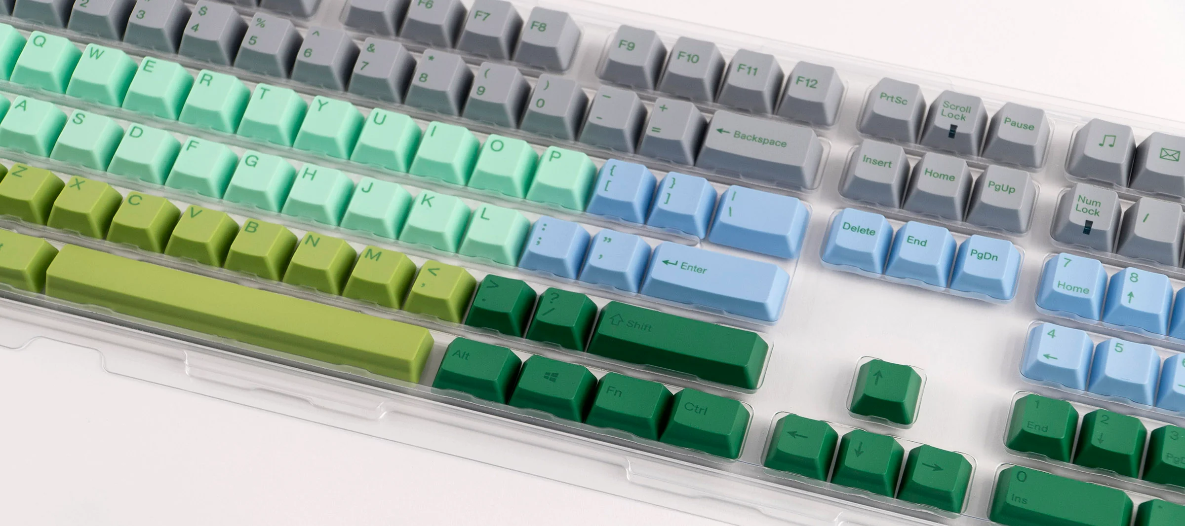 Varmilo Grey / Green / Blue 108 Key Varmilo Profile Dye Sub PBT Keycap Set - Image 2