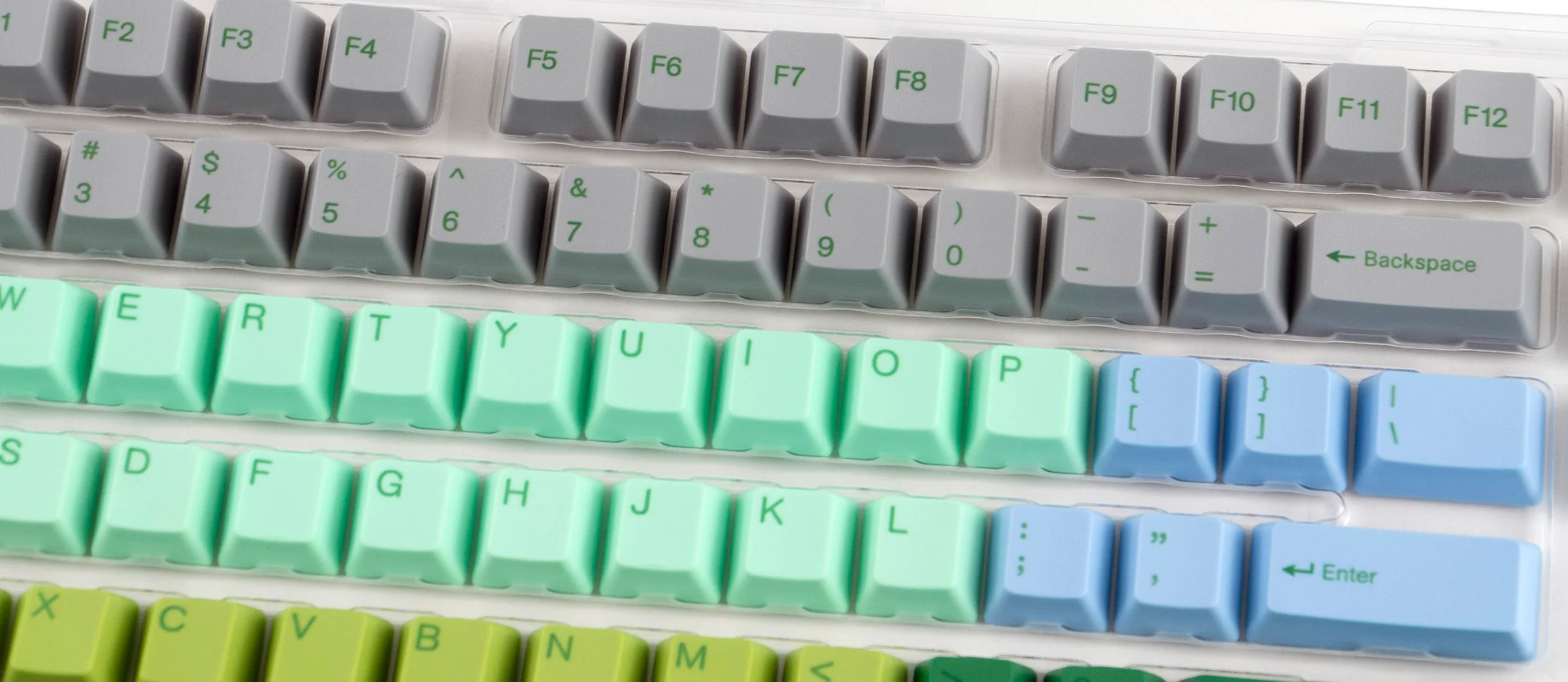 Varmilo Grey / Green / Blue 108 Key Varmilo Profile Dye Sub PBT Keycap Set - Image 5