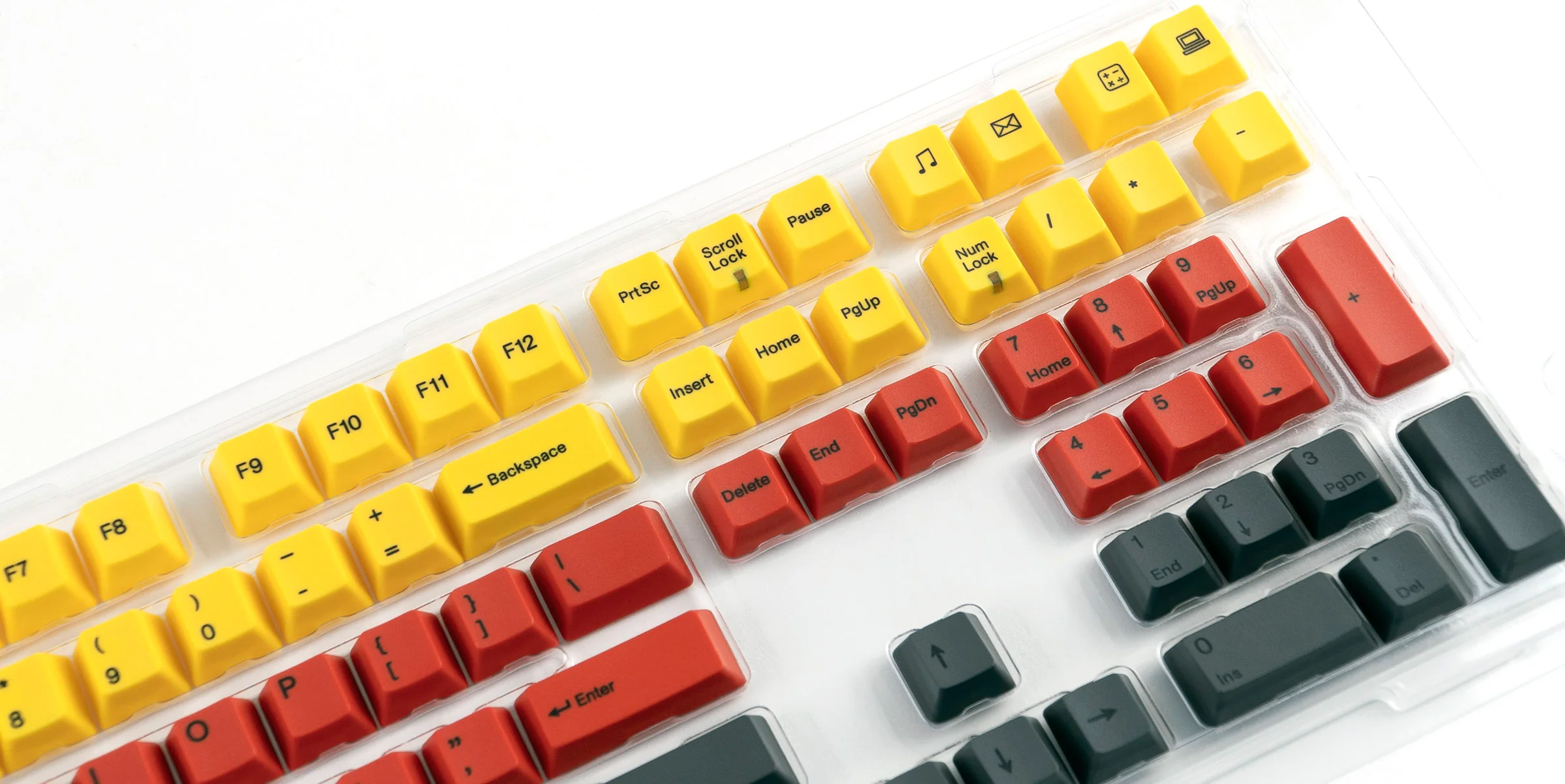 Varmilo Lava Yellow / Red / Black 108 Key Varmilo Profile Dye Sub PBT Keycap Set - Image 7