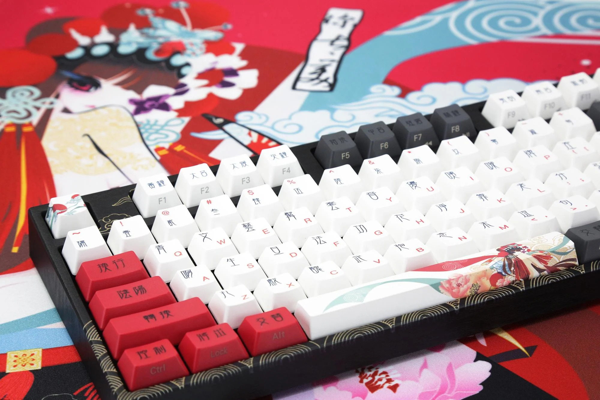 Varmilo Extra Large Consort Yu Beijing Opera Desk Mat with Stitched Edges - Image 9