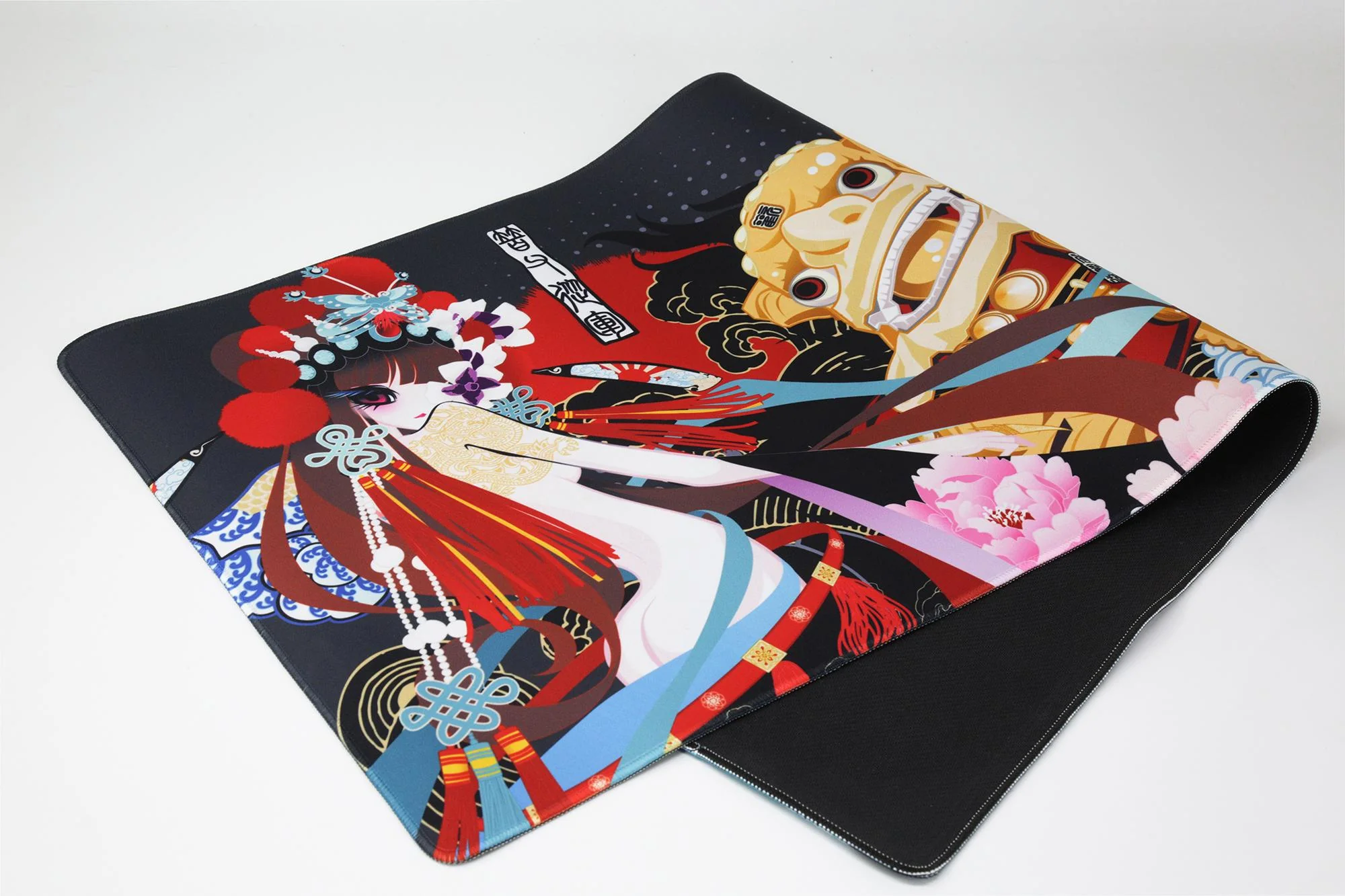 Varmilo Extra Large Mulan Beijing Opera Desk Mat with Stitched Edges - Image 3