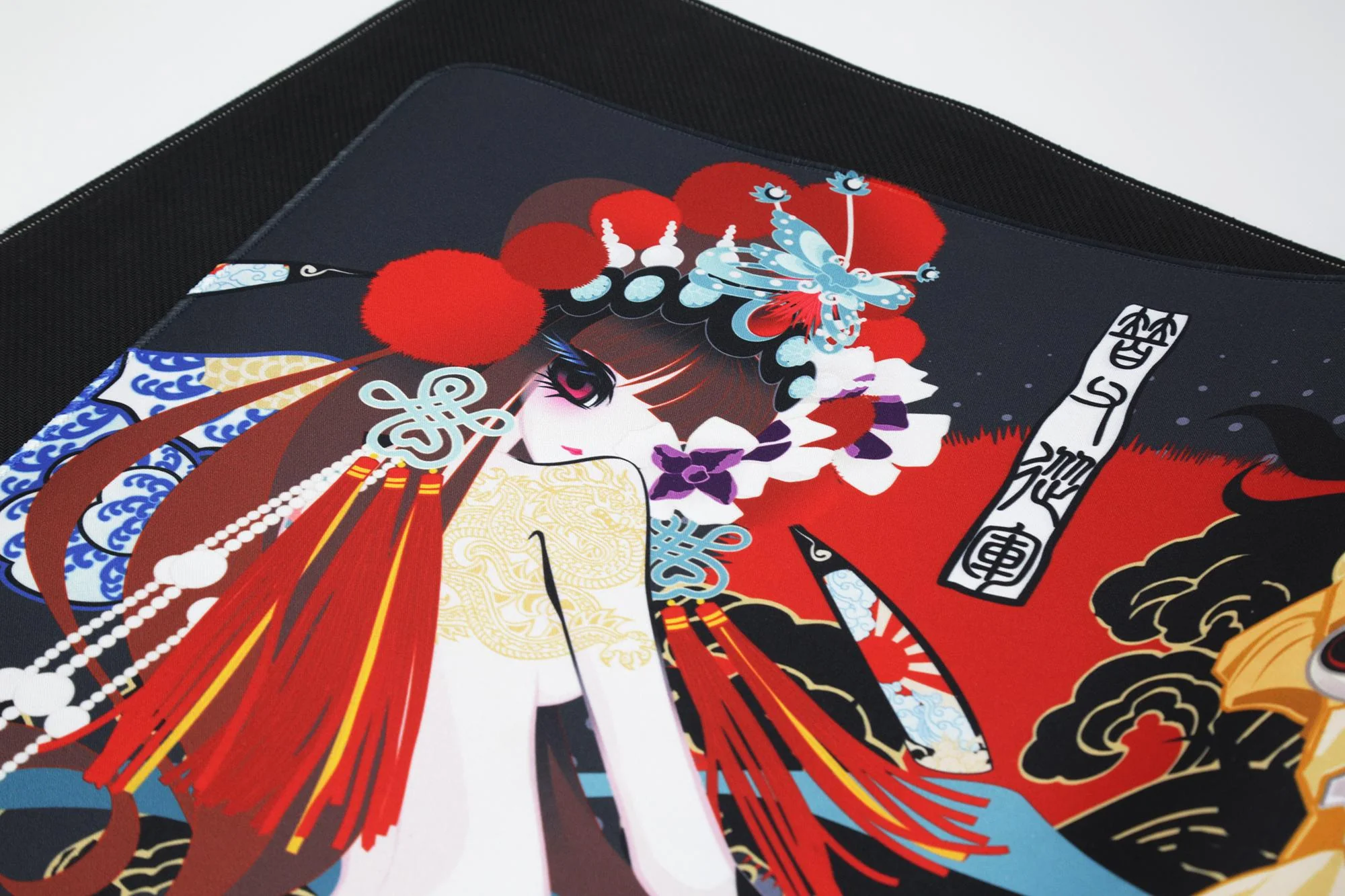 Varmilo Extra Large Mulan Beijing Opera Desk Mat with Stitched Edges - Image 4